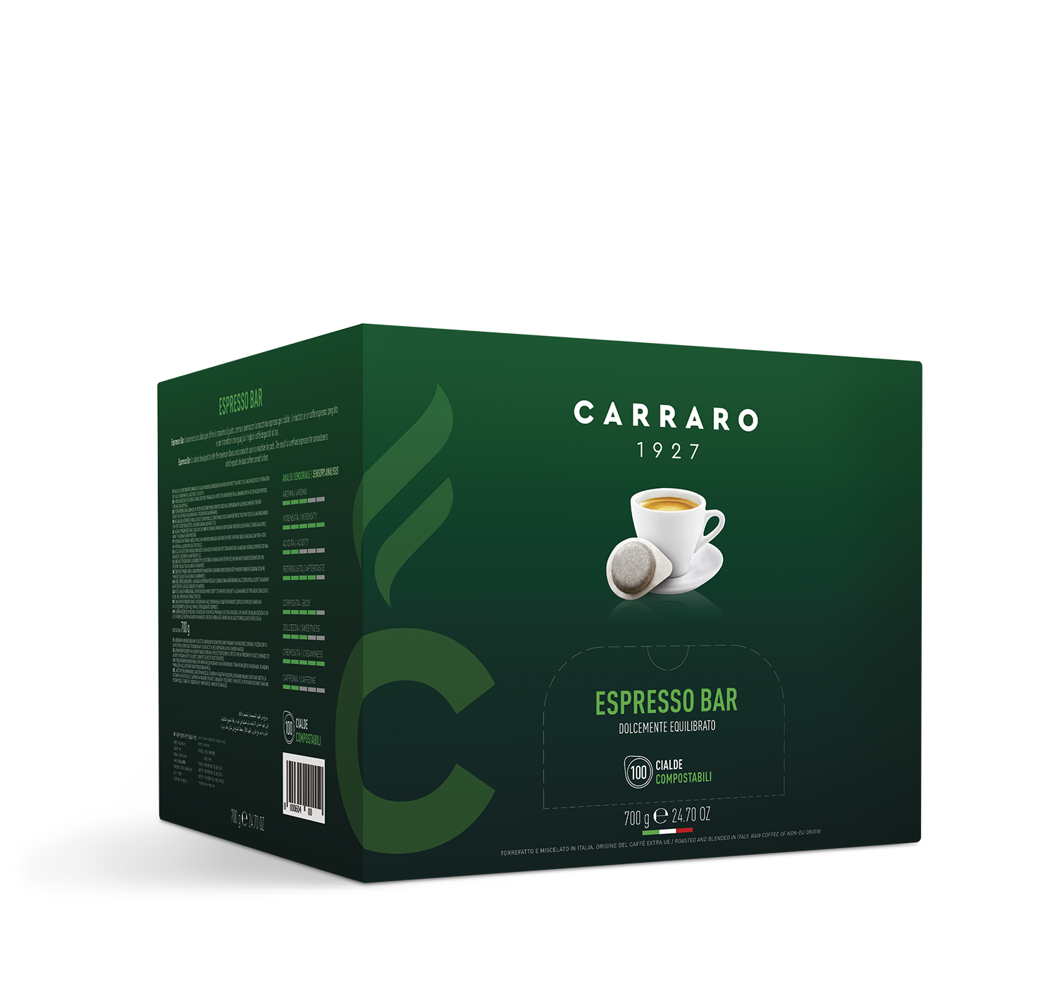 Casa - Espresso bar – 100 cialde da 7 g - Shop online Caffè Carraro