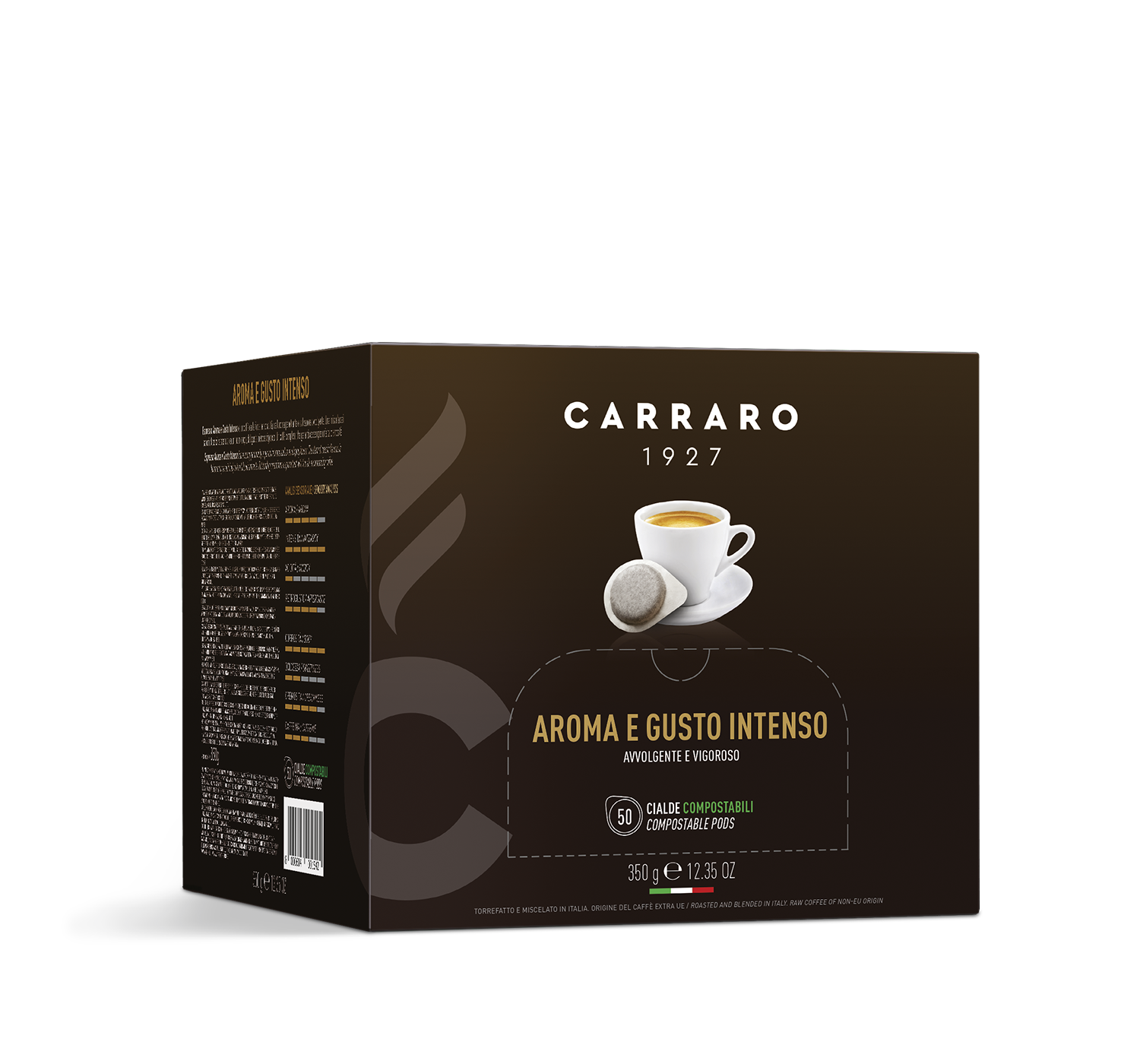 Retail - Espresso aroma e gusto intenso – 50 pods 7 g - Shop online Caffè Carraro