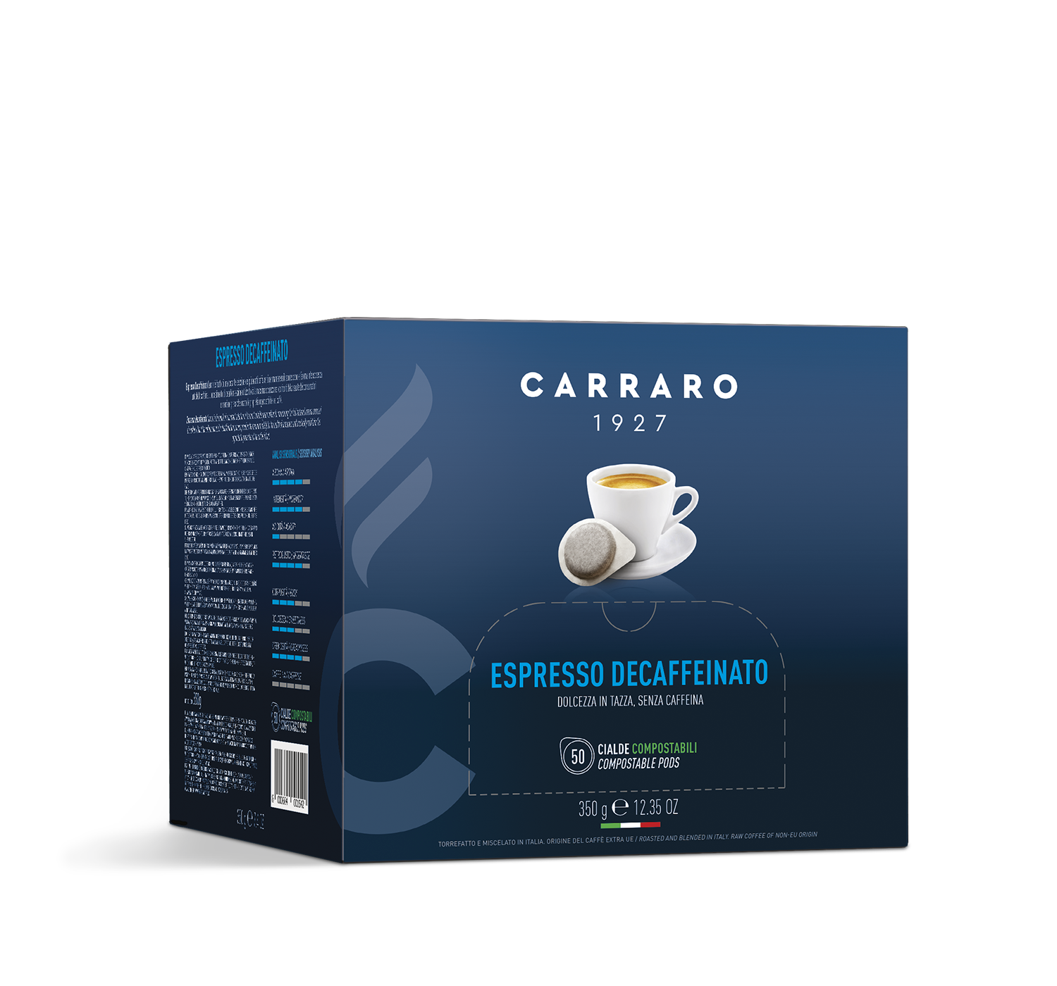 Retail - Espresso decaffeinato – 50 pods 7 g - Shop online Caffè Carraro