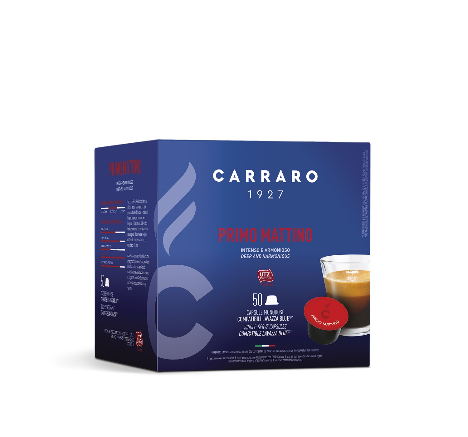 Capsule - Primo Mattino – 50 capsule compatibili Lavazza Blue®* - Shop online Caffè Carraro