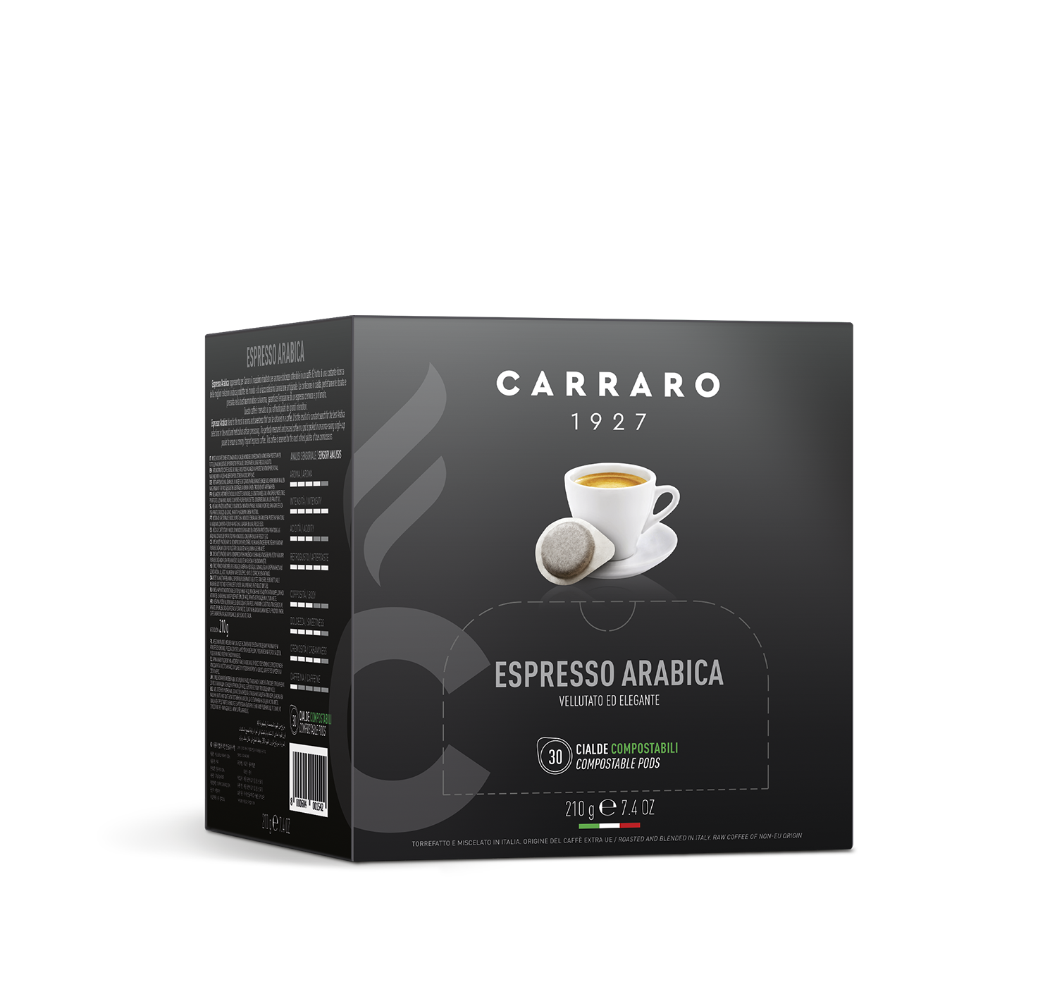 Retail - Espresso arabica 100% – 30 pods 7 g - Shop online Caffè Carraro