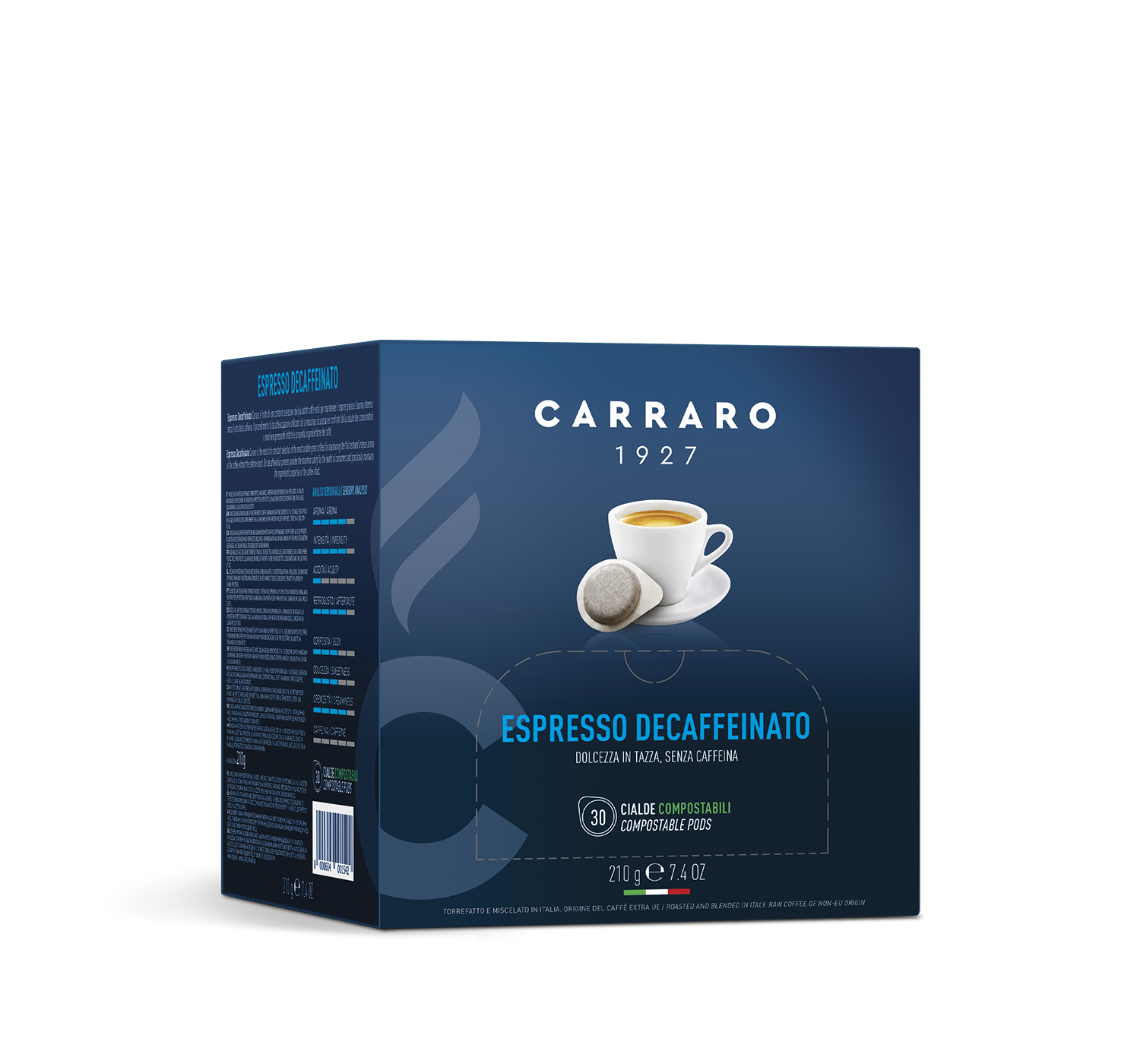 Casa - Espresso decaffeinato – 30 cialde da 7 g - Shop online Caffè Carraro