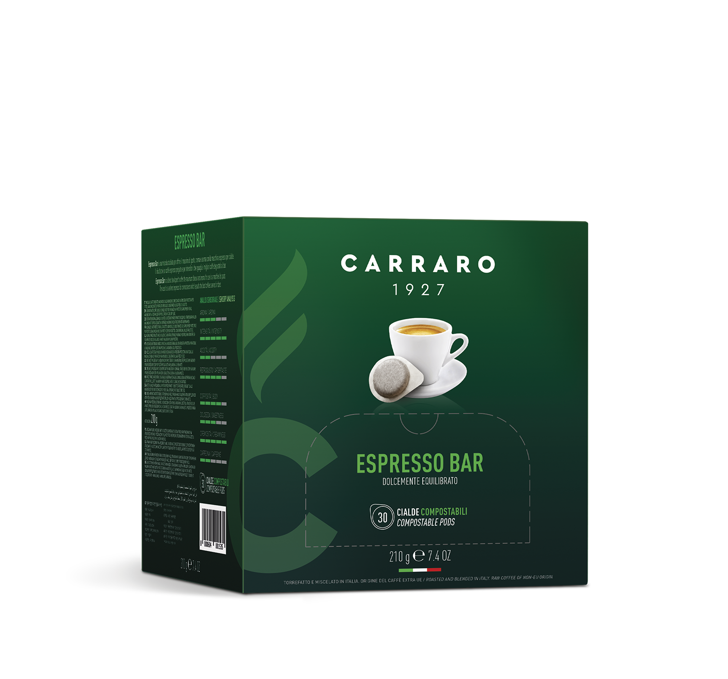 Retail - Espresso bar – 30 pods 7 g - Shop online Caffè Carraro