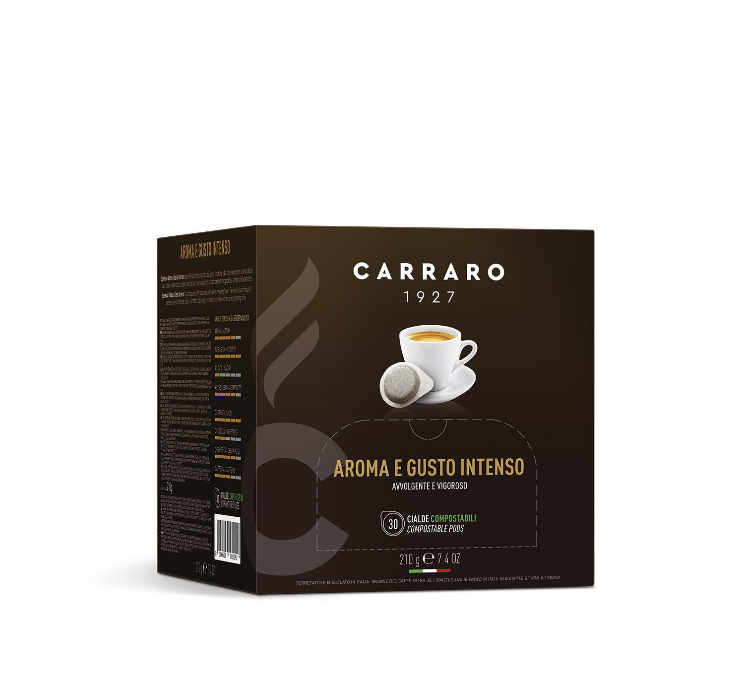 Retail - Espresso aroma e gusto intenso – 30 pods 7 g - Shop online Caffè Carraro