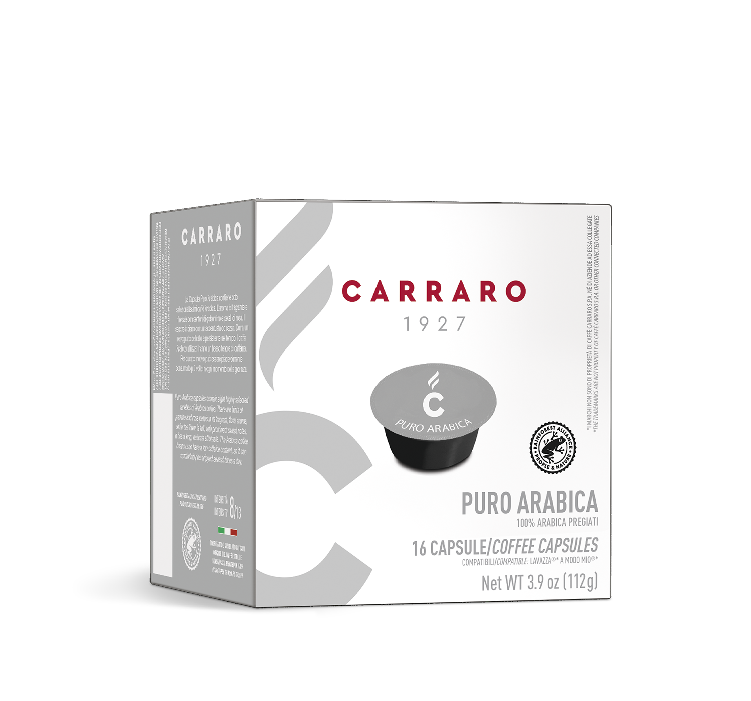Casa - Puro Arabica – 16 capsule compatibili A Modo Mio®* - Shop online Caffè Carraro