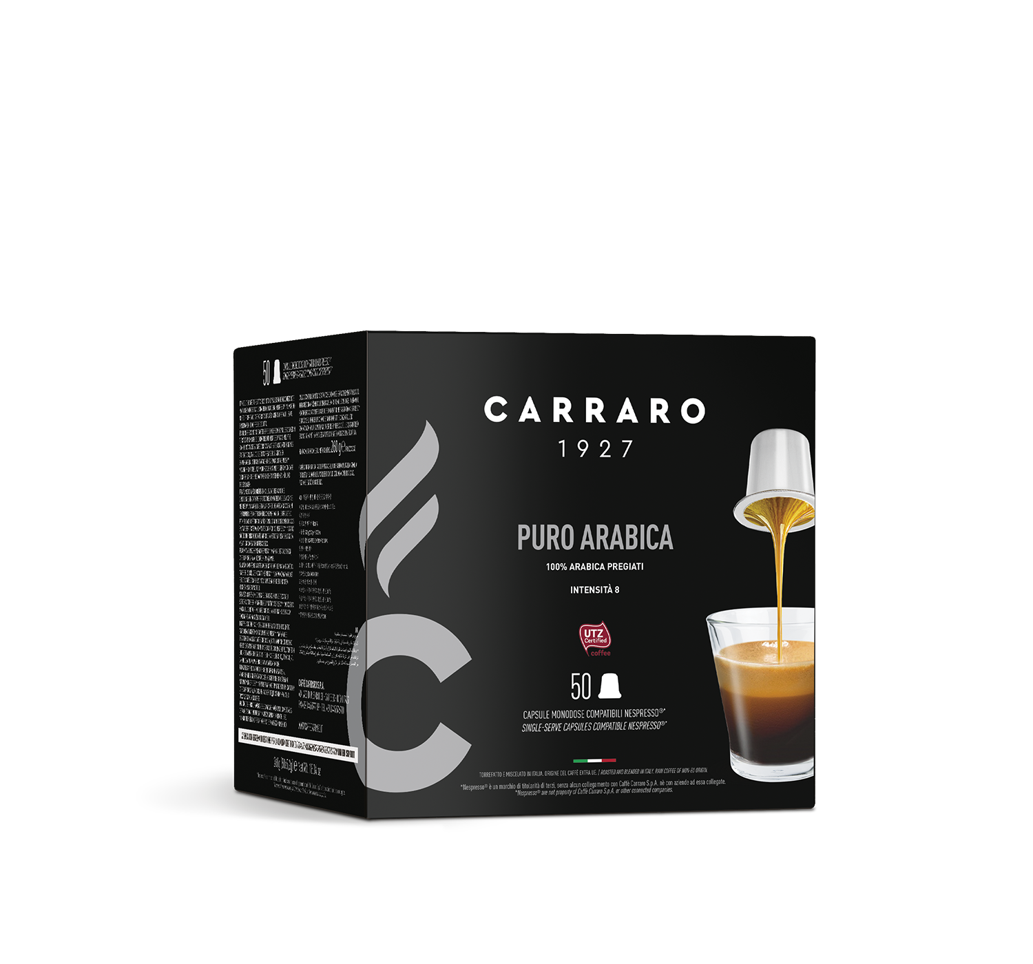 Capsule compatibili *Nespresso<sup>®</sup> - Puro Arabica – 50 capsule compatibili Nespresso®* - Shop online Caffè Carraro