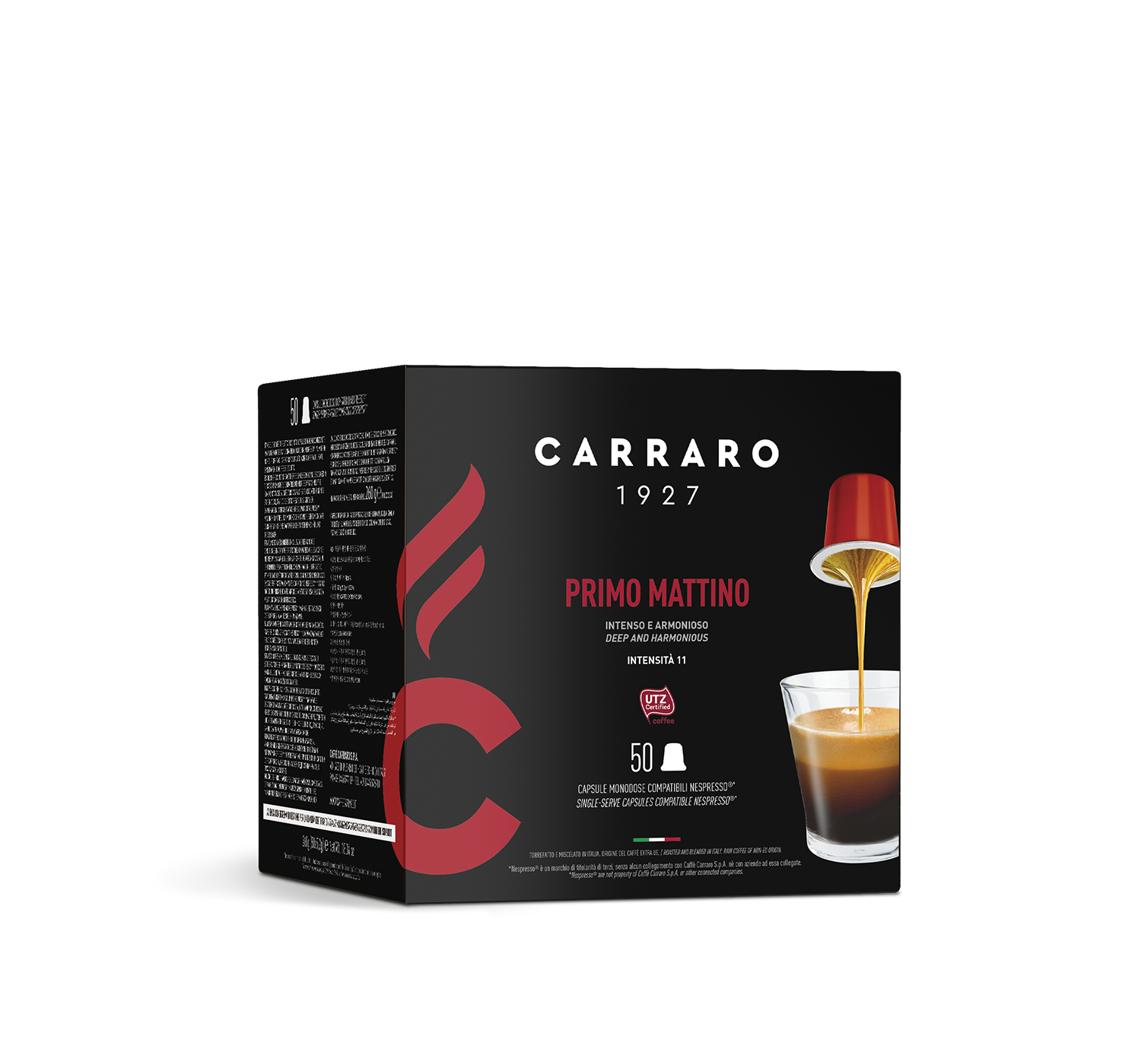 Capsule - Primo Mattino – 50 capsule premium compatibili Nespresso®* - Shop online Caffè Carraro