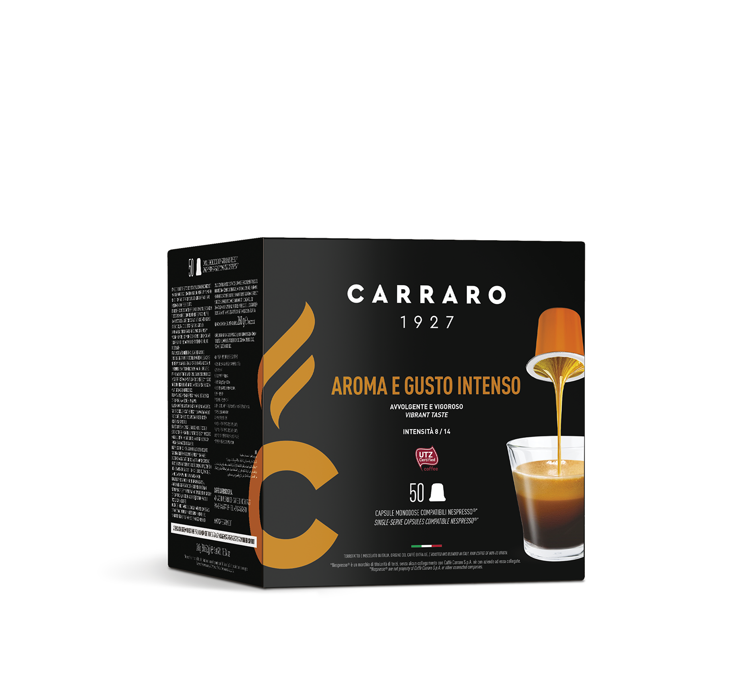 Capsule compatibili *Nespresso<sup>®</sup> - Aroma e Gusto Intenso – 50 capsule compatibili Nespresso®* - Shop online Caffè Carraro