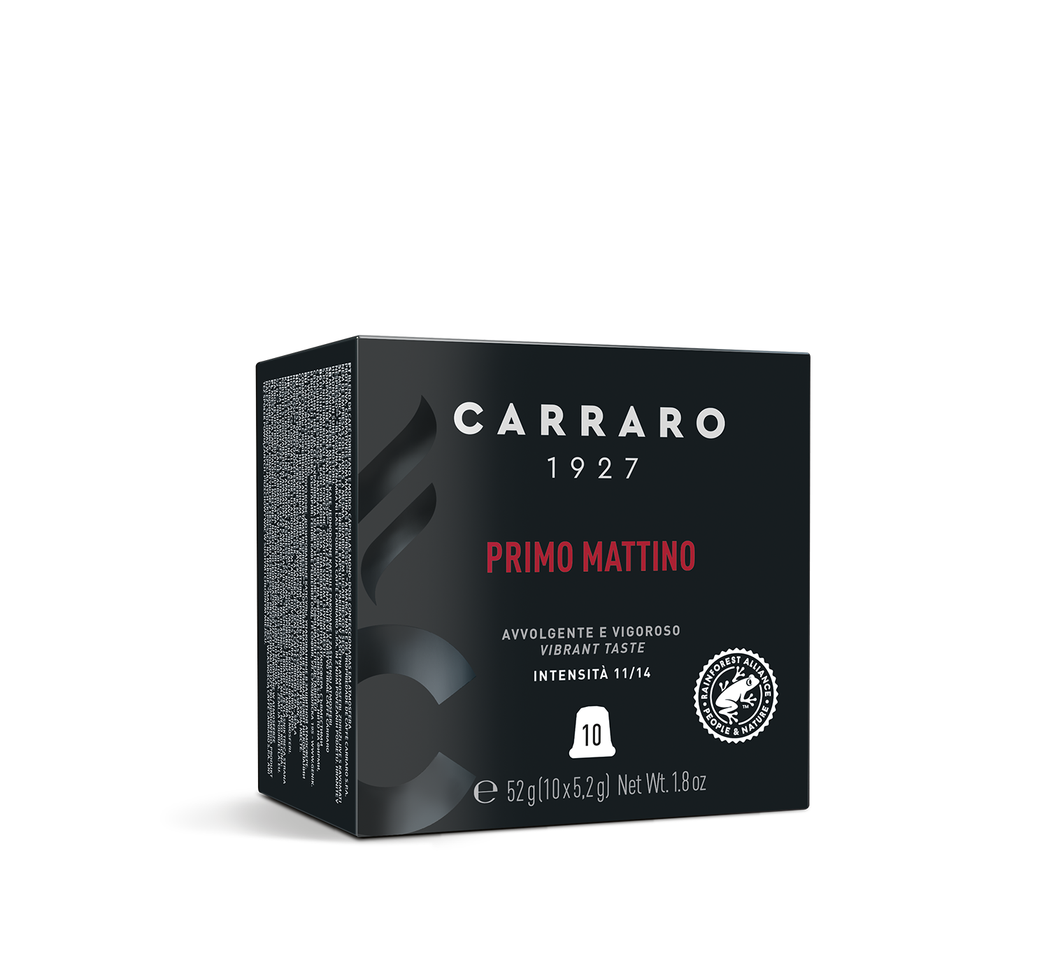 Capsule - Primo Mattino – 10 capsule premium in astuccio cubo compatibili Nespresso®* - Shop online Caffè Carraro