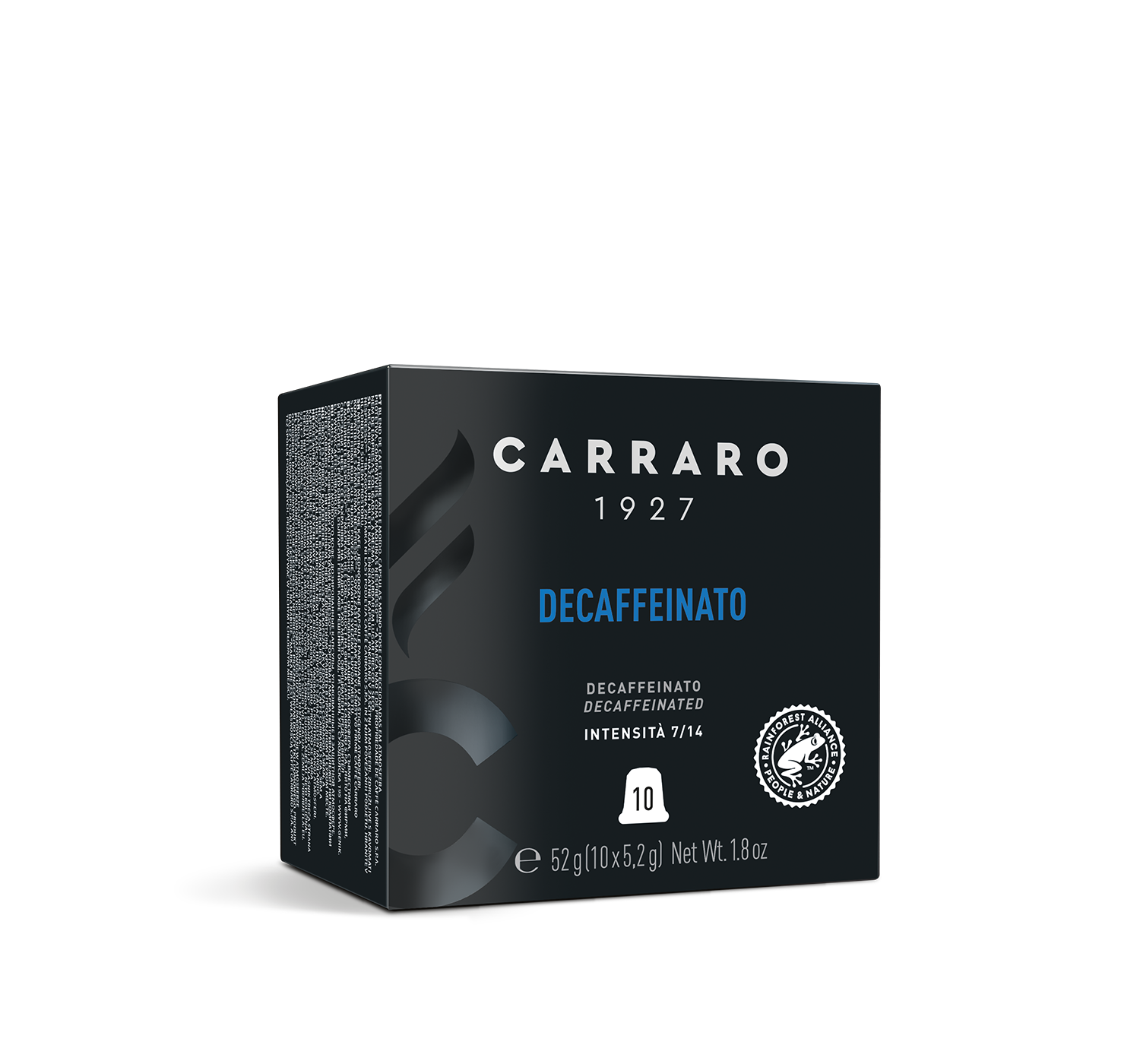 Capsule compatibili *Nespresso<sup>®</sup> - Decaffeinato – 10 capsule in astuccio cubo compatibili Nespresso®* - Shop online Caffè Carraro
