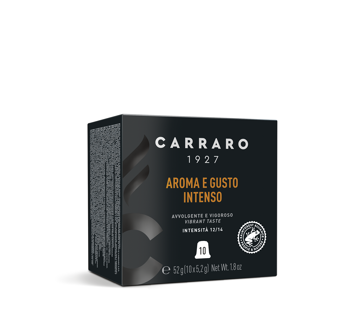 Retail - Aroma e Gusto Intenso – 10 premium capsules in cube box - Shop online Caffè Carraro