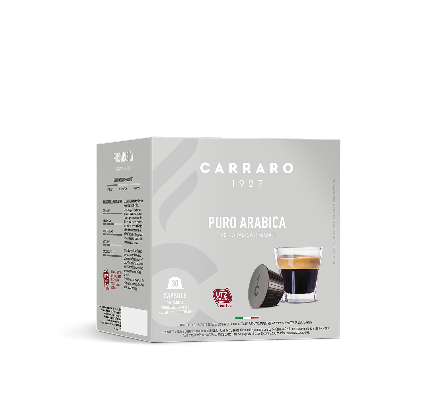Capsules - Puro Arabica – 30 capsules - Shop online Caffè Carraro