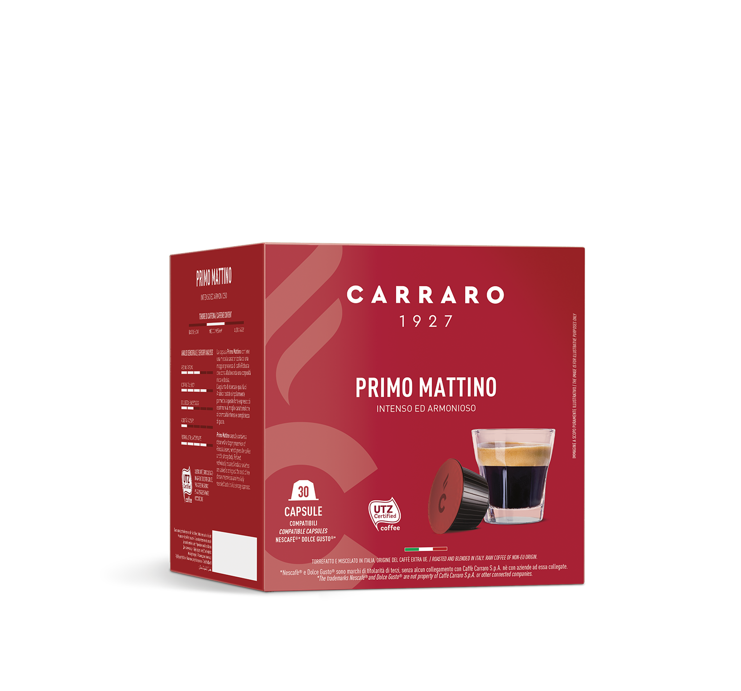 Retail - Primo Mattino – 30 Dolce Gusto®* compatible capsules - Shop online Caffè Carraro