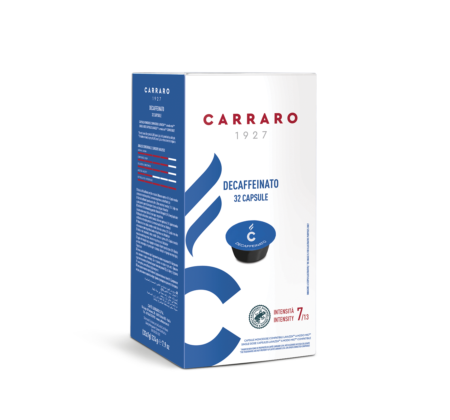 Casa - Decaffeinato – 32 capsule compatibili A Modo Mio®* - Shop online Caffè Carraro