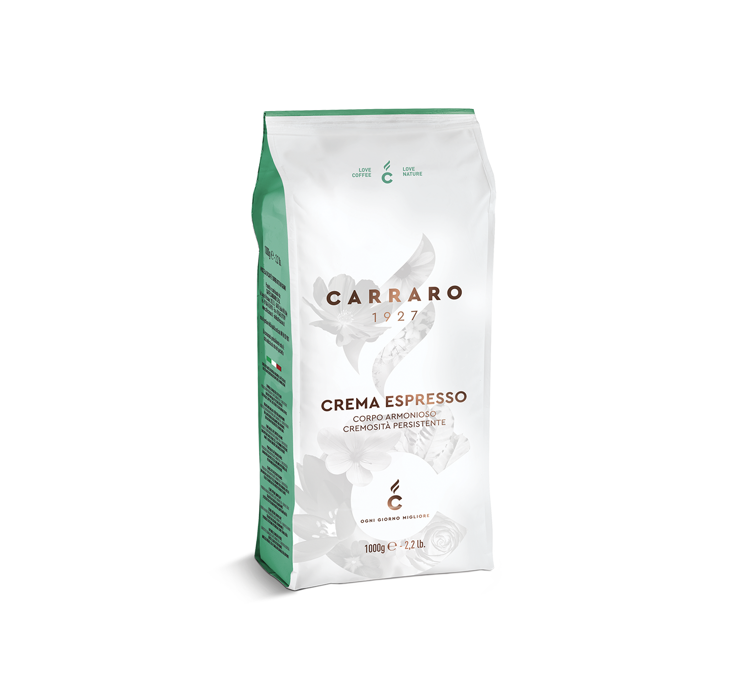 Coffee beans - Crema Espresso – coffee beans 1000 g - Shop online Caffè Carraro
