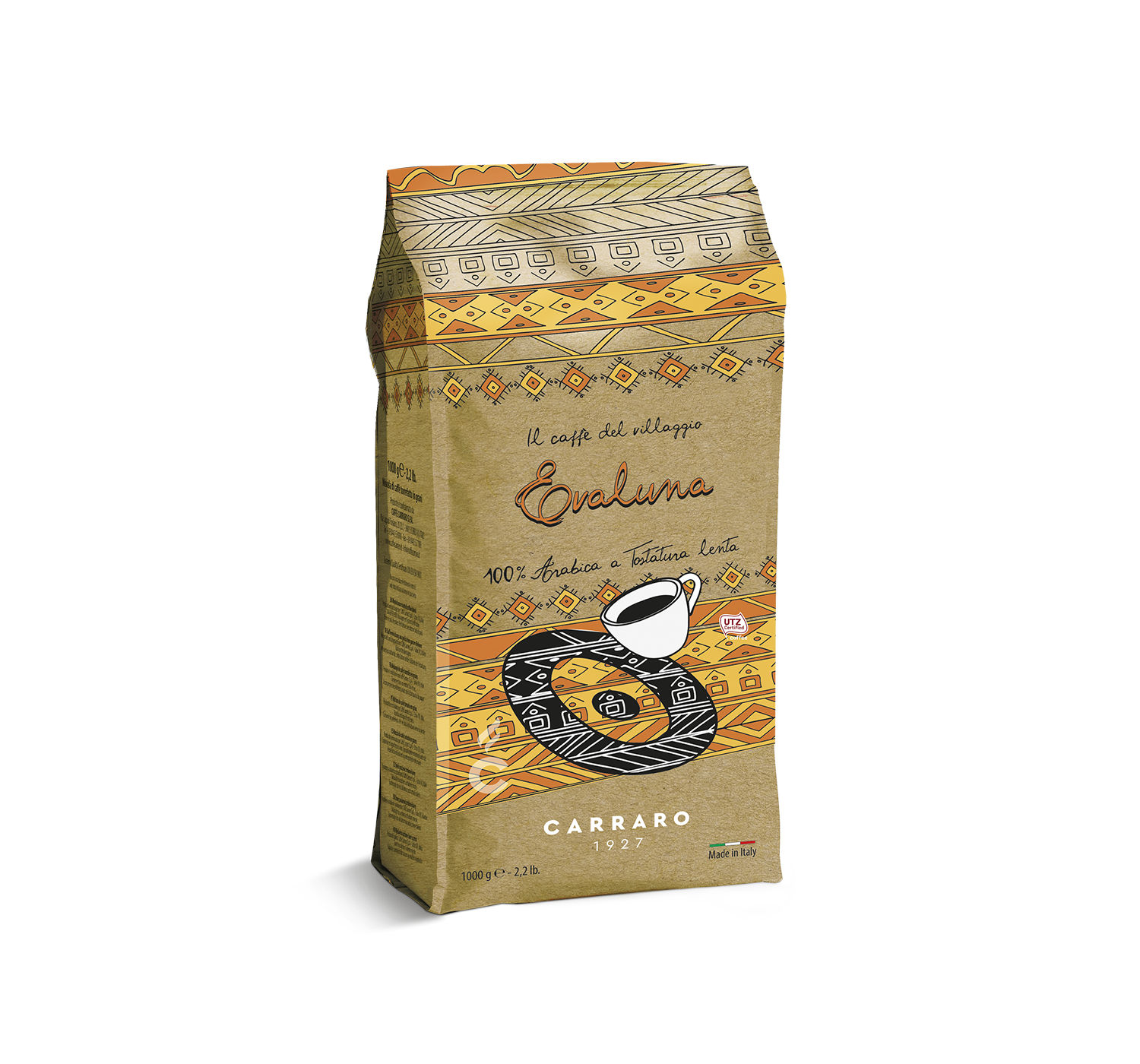 Caffè del Villaggio - Evaluna – caffè in grani 1000 g Light - Shop online Caffè Carraro