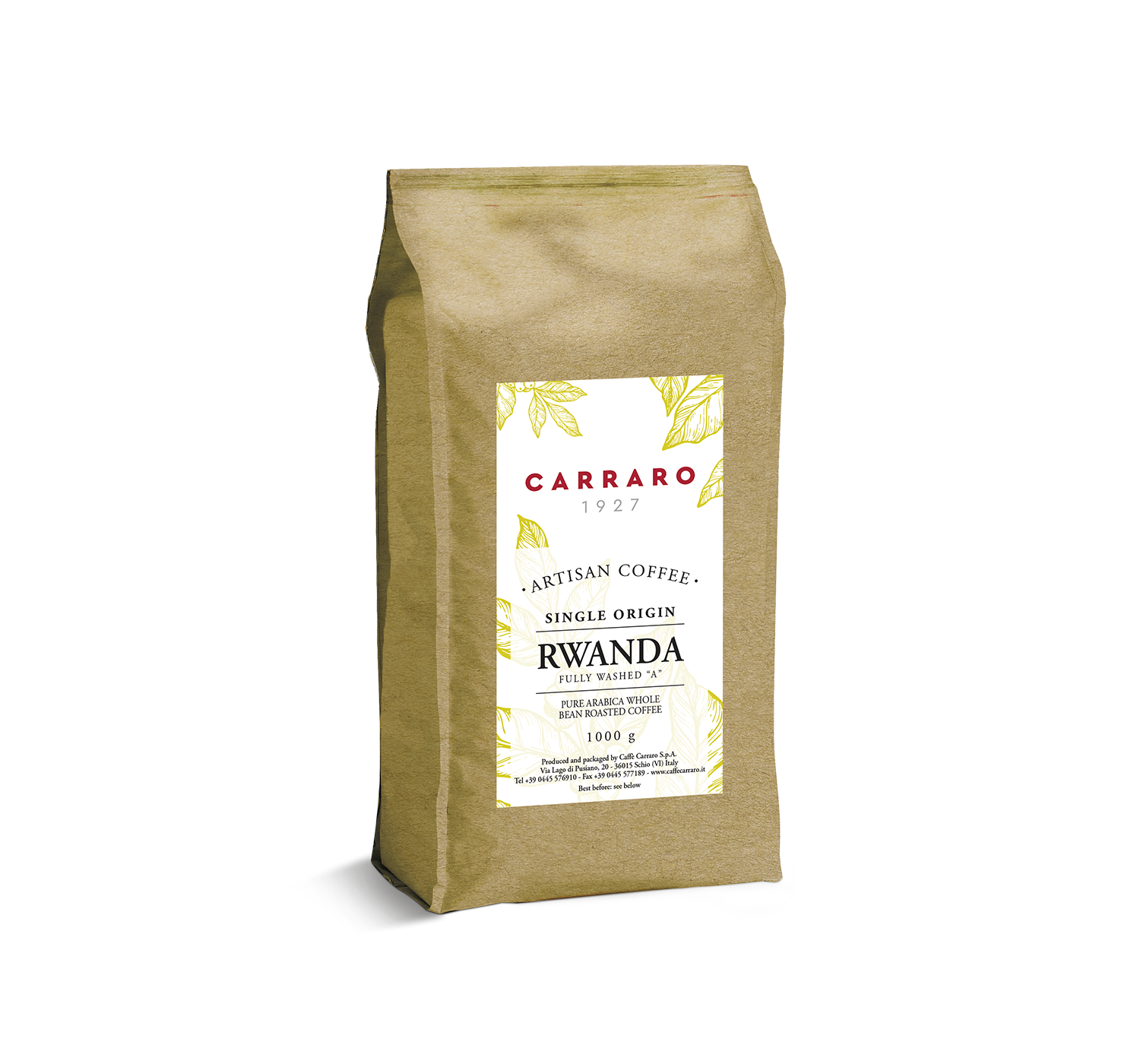 Ho.Re.Ca. - Rwanda – caffè in grani 1000 g - Shop online Caffè Carraro