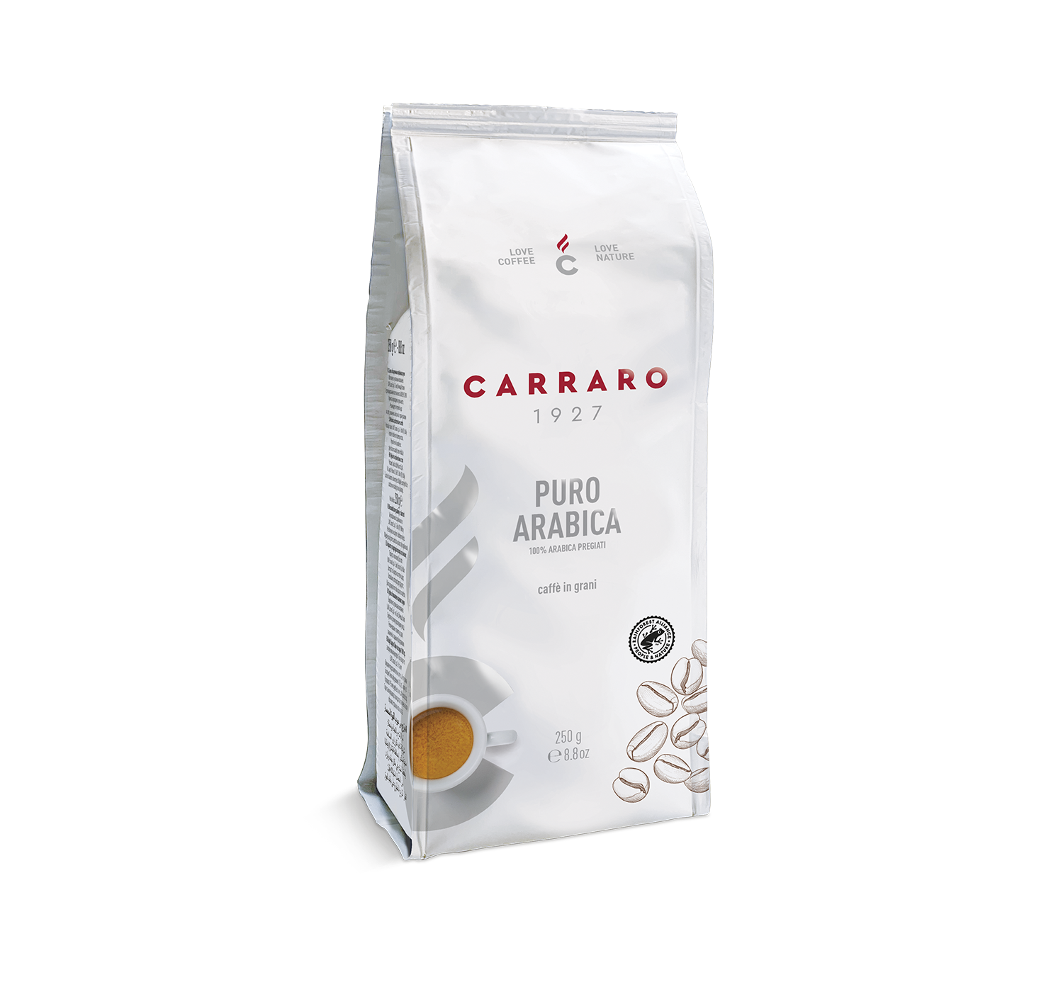 Coffee beans - Puro Arabica – coffee beans 250 g - Shop online Caffè Carraro