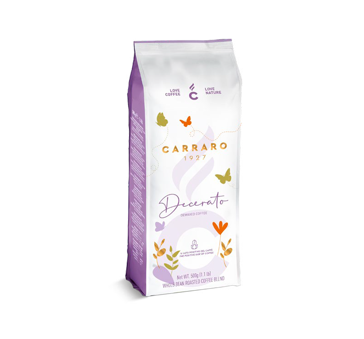Coffee beans - Decerato – coffee beans 500 g - Shop online Caffè Carraro