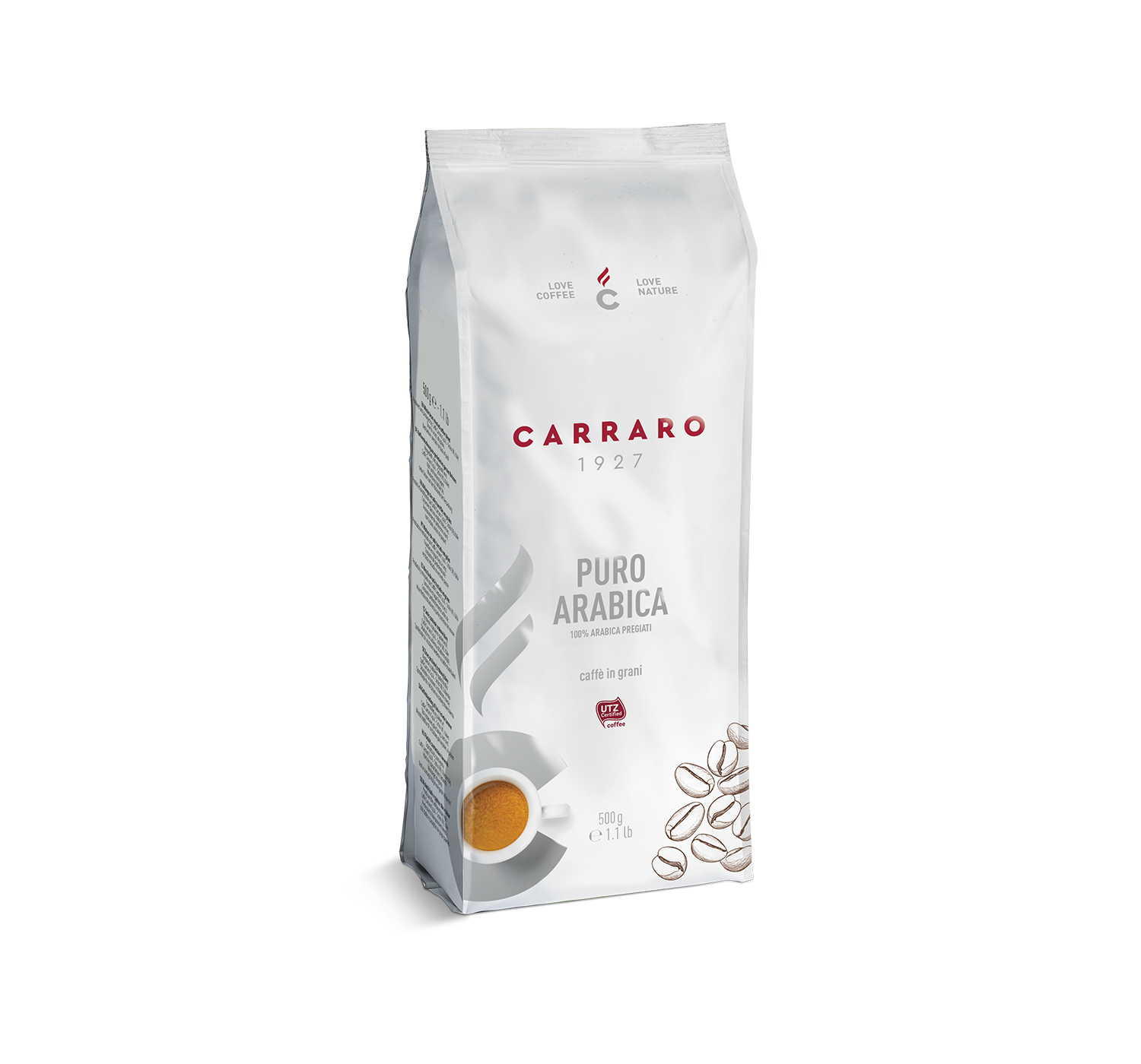 Caffè in grani - Puro Arabica – caffè in grani 500 g - Shop online Caffè Carraro