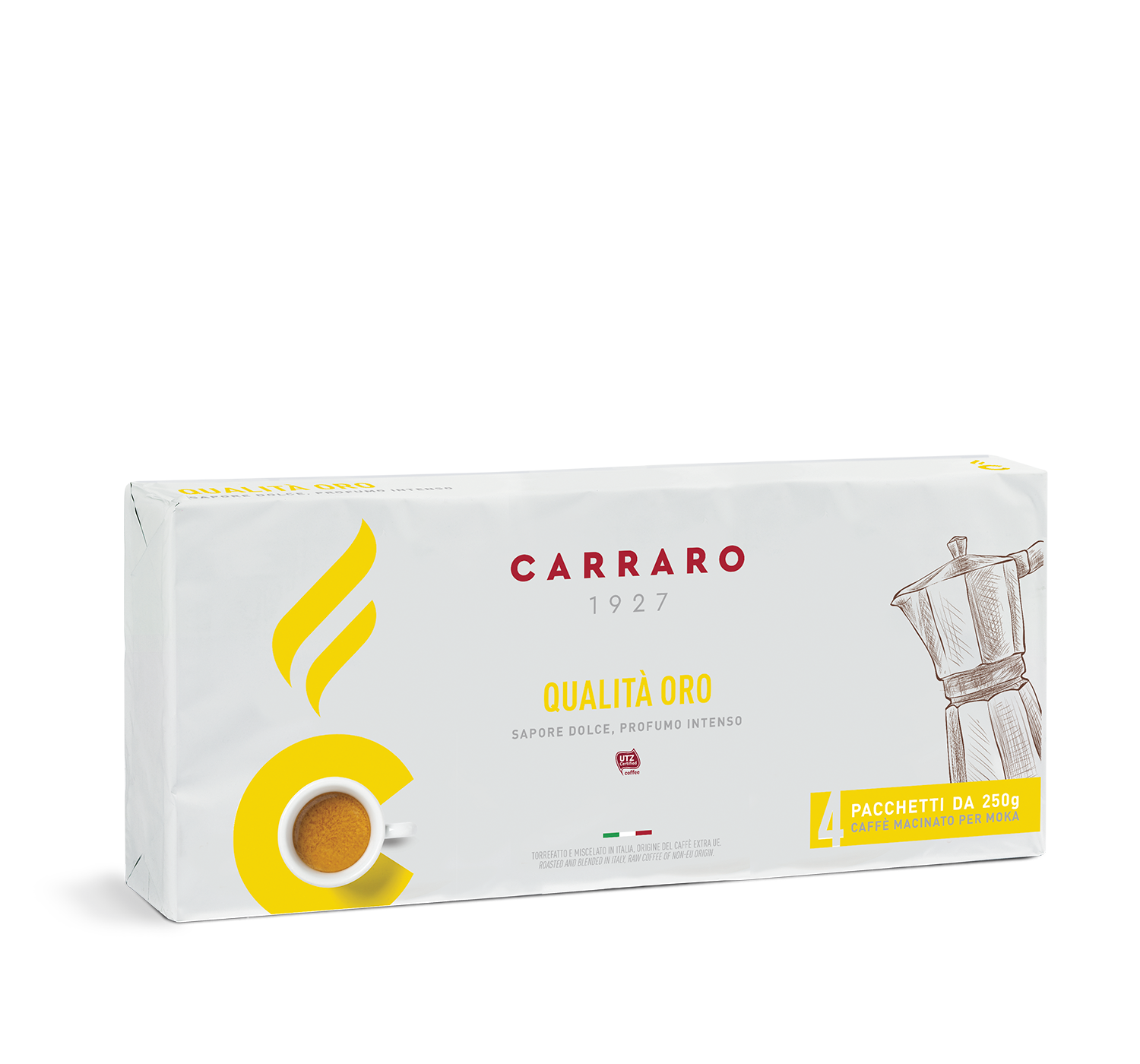 Retail - Qualità Oro – ground coffee 4×250 g - Shop online Caffè Carraro