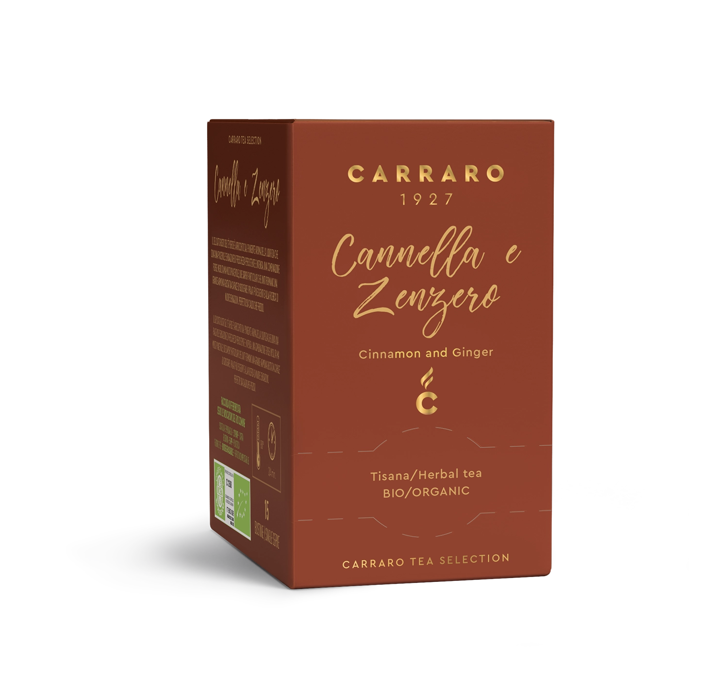 Tea, herbal teas and infusions - Cinnamon and ginger – 15 tea bags - Shop online Caffè Carraro