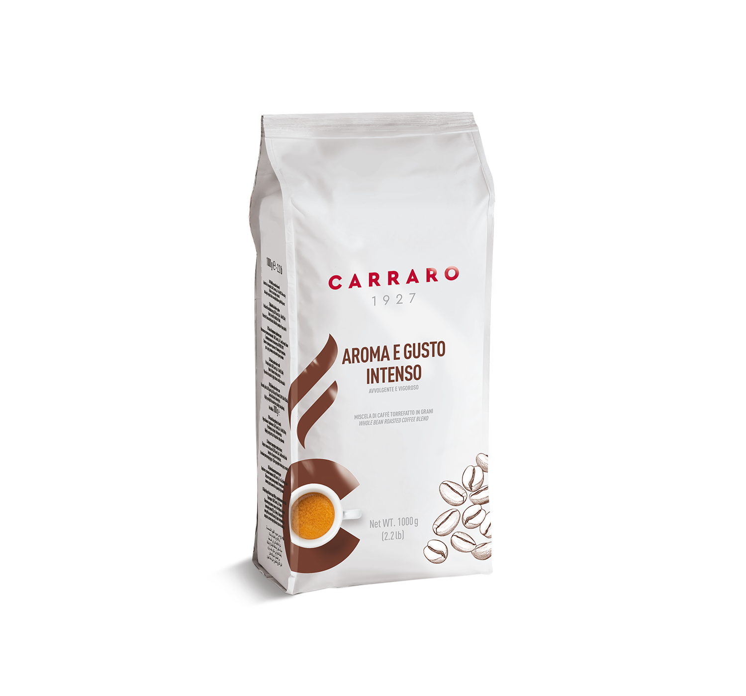 Caffè in grani - Aroma e Gusto Intenso – caffè in grani 1000 g - Shop online Caffè Carraro