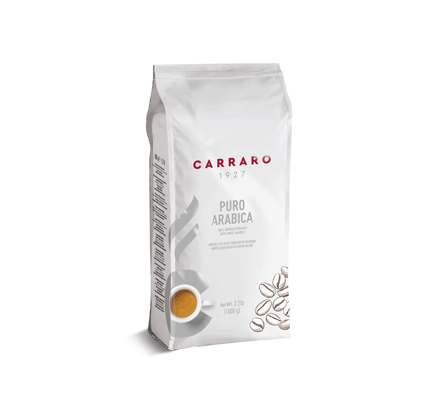 Caffè in grani - Puro Arabica – caffè in grani 1000 g - Shop online Caffè Carraro