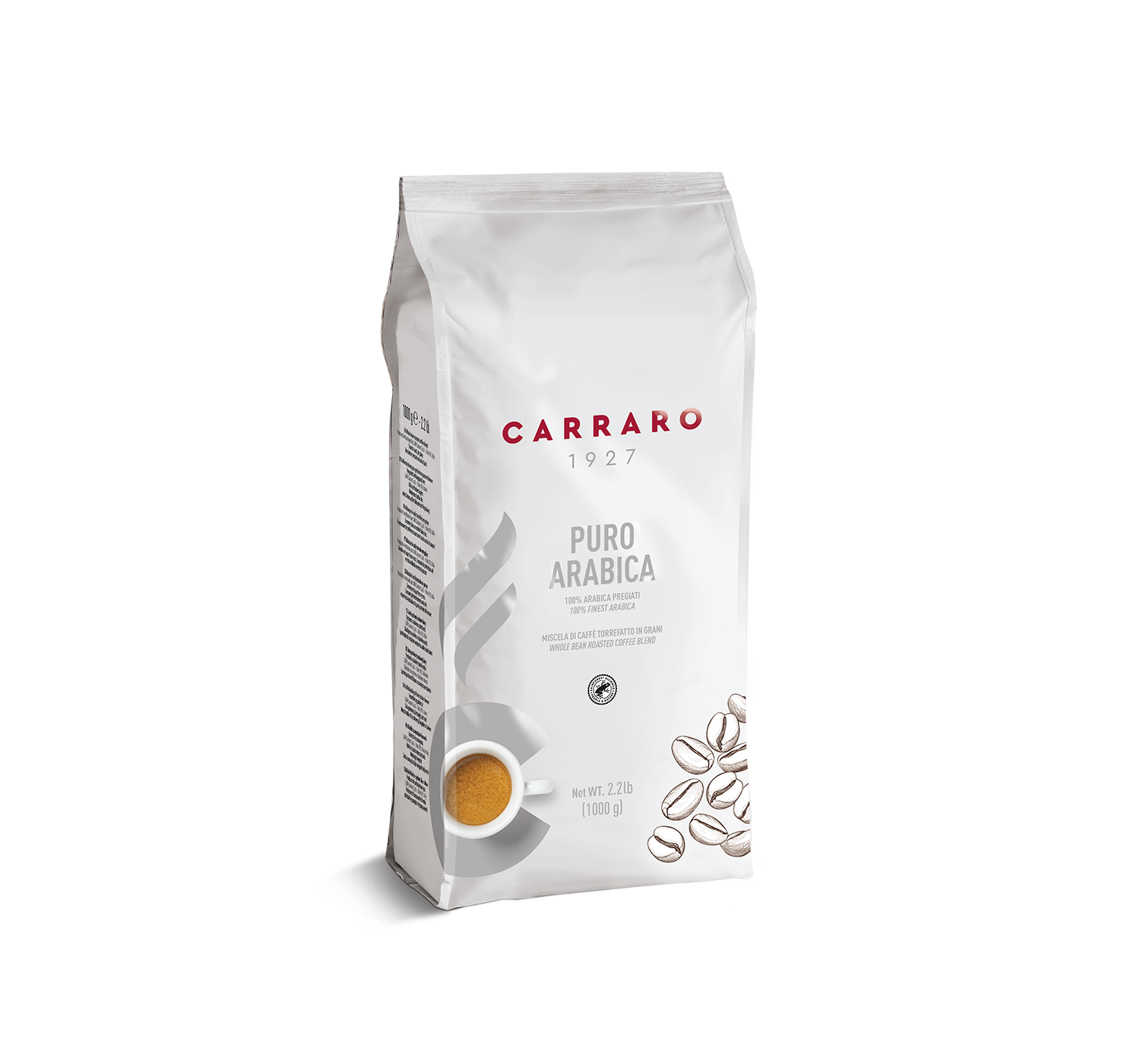 Coffee beans - Puro Arabica – coffee beans 1000 g - Shop online Caffè Carraro