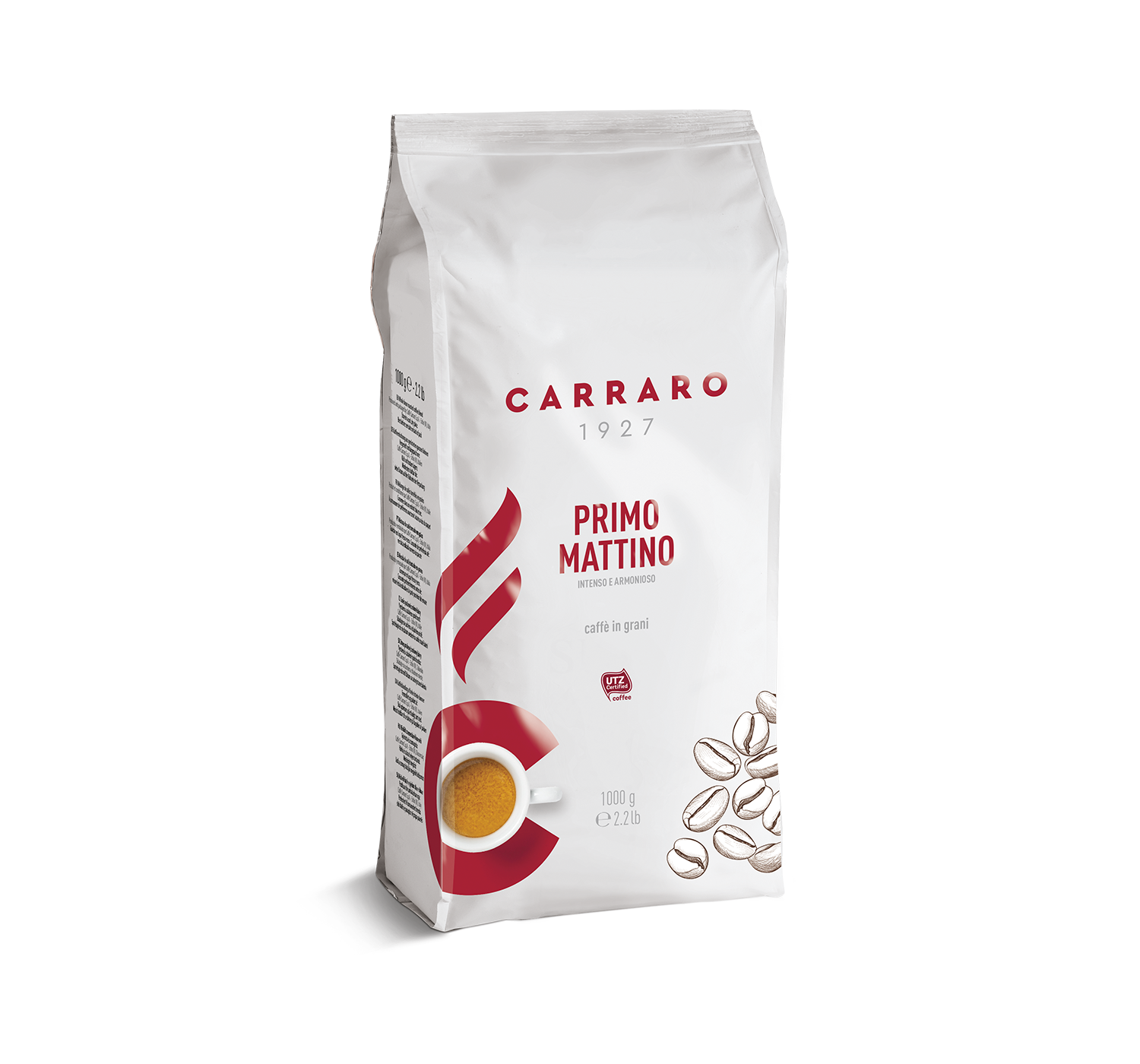 Coffee beans - Primo Mattino – coffee beans 1000 g - Shop online Caffè Carraro