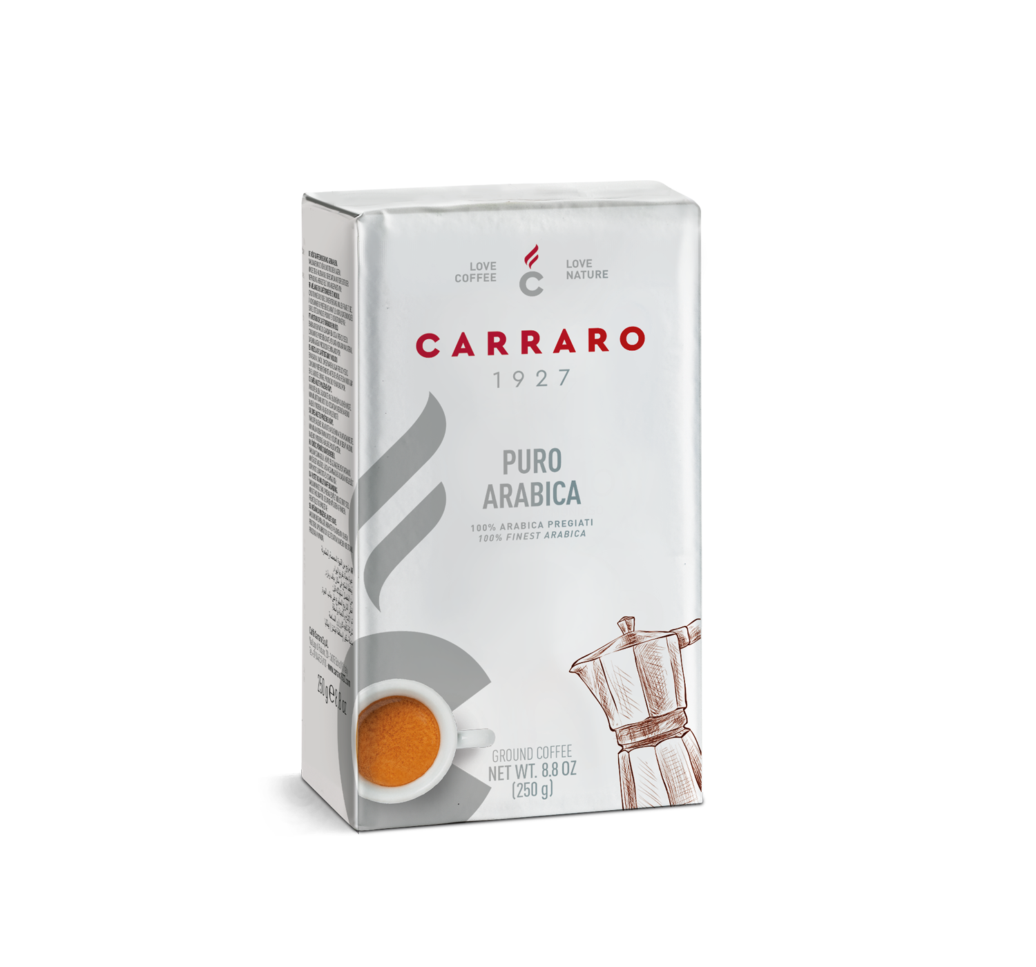 Ground coffee - Puro Arabica – ground coffee 250 g - Shop online Caffè Carraro