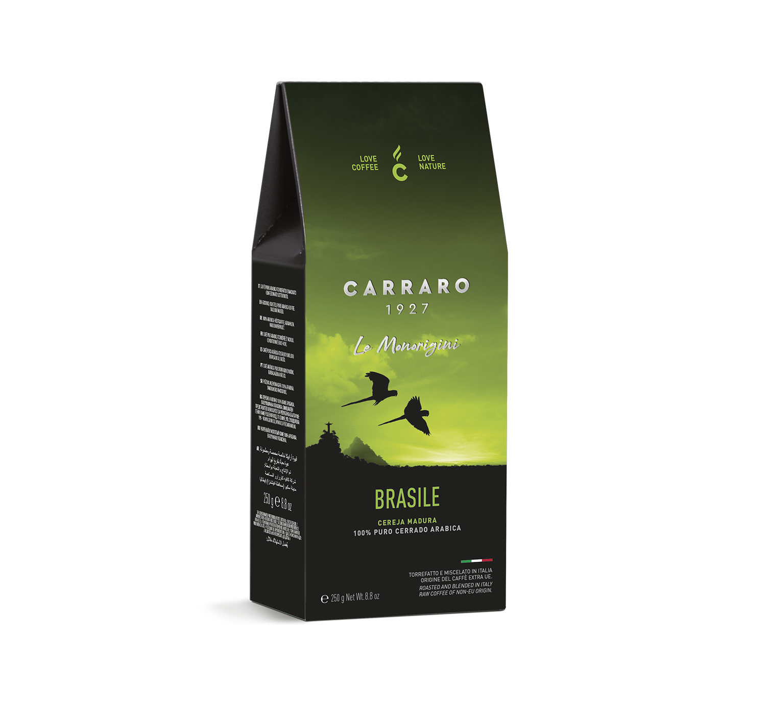 Ground coffee - Brasile – ground coffee vacuum pack in a box 250 g - Shop online Caffè Carraro