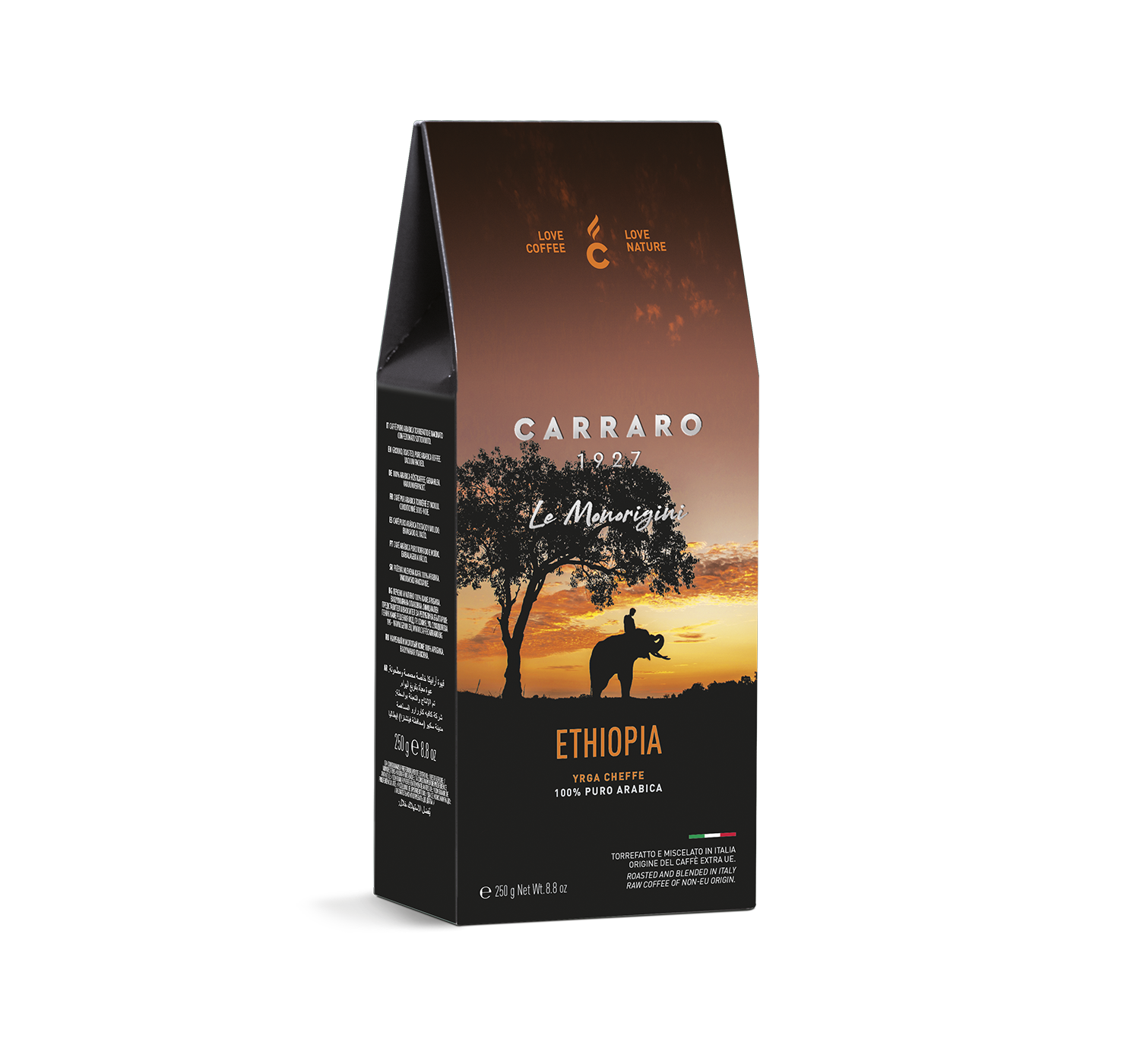 Ground coffee - Ethiopia – ground coffee vacuum pack in a box 250 g - Shop online Caffè Carraro