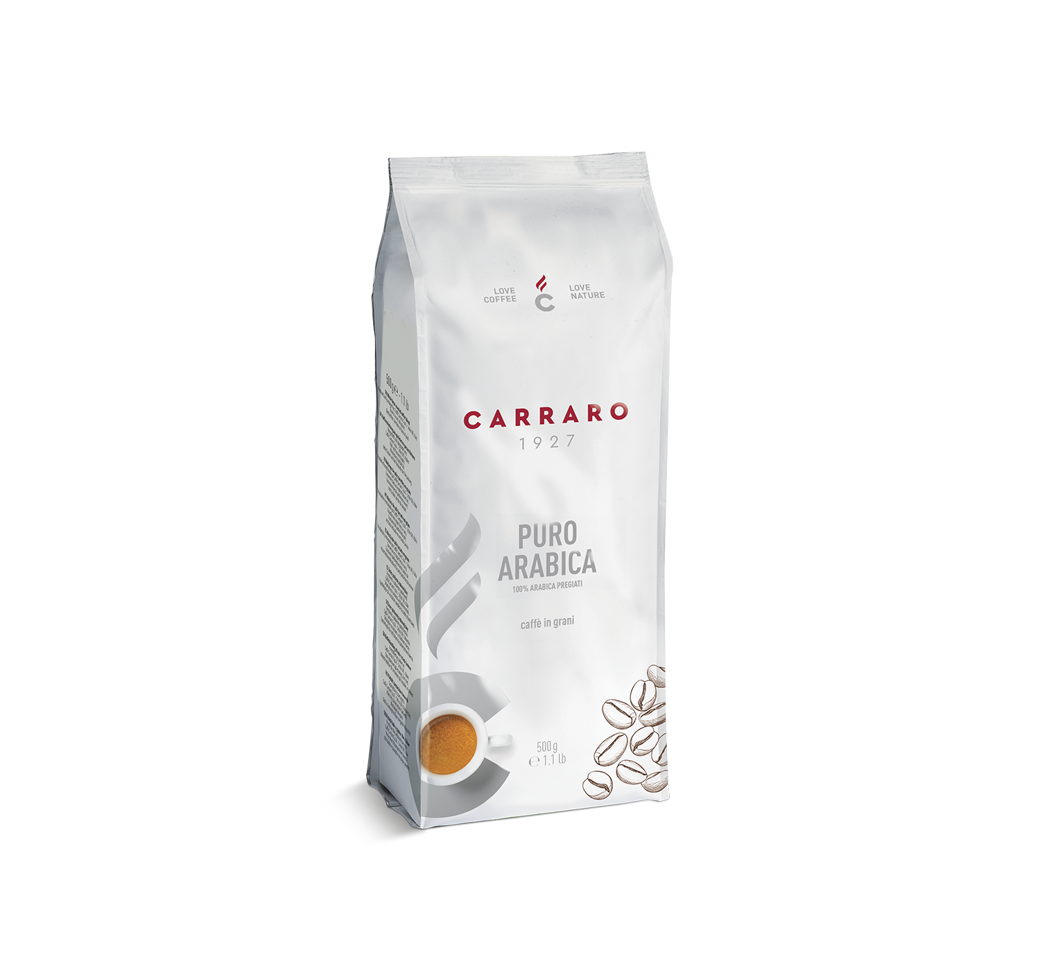 Caffè in grani - Puro Arabica – caffè in grani 500 g - Shop online Caffè Carraro