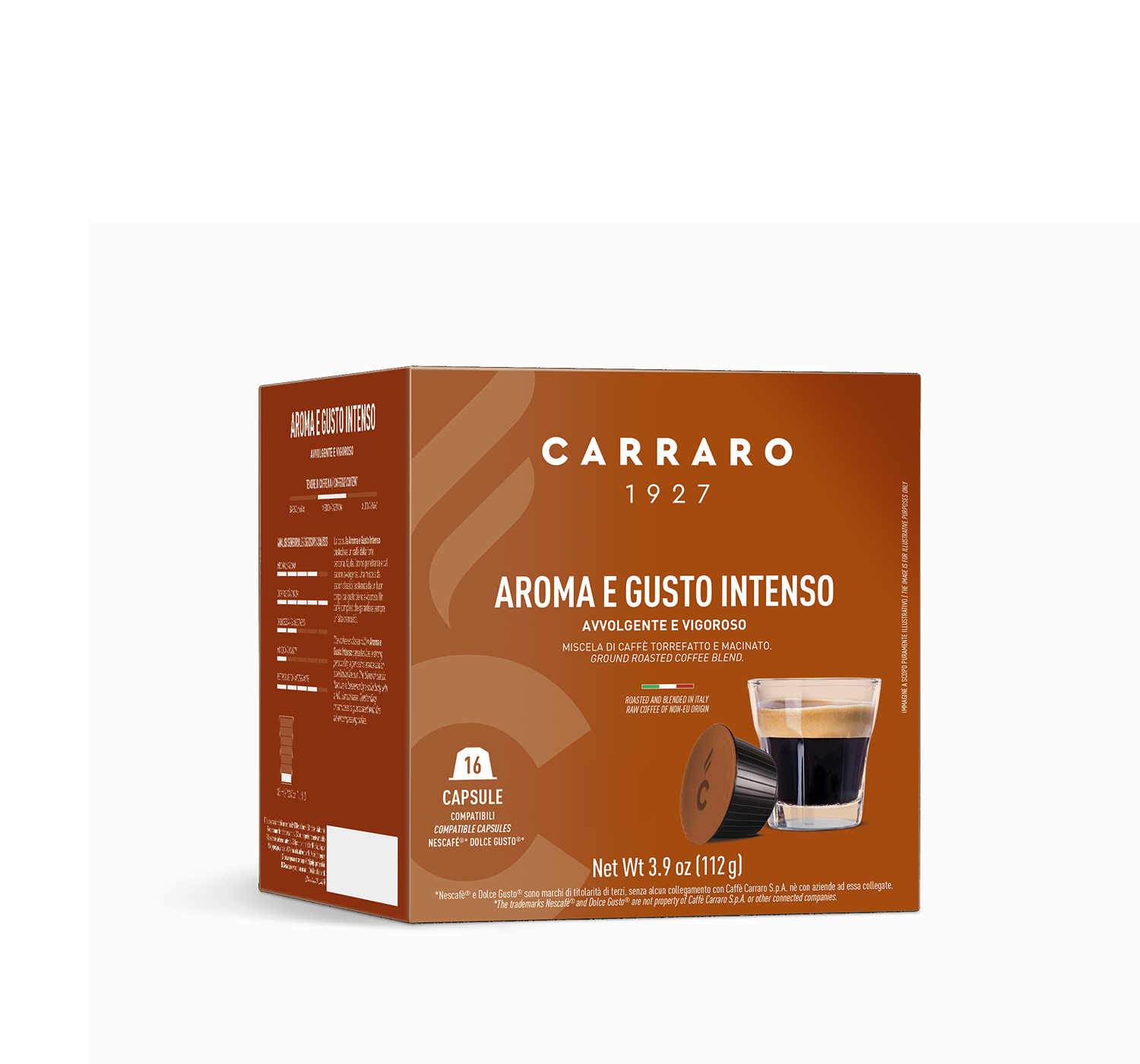 Capsules - Aroma e Gusto Intenso – 16 Dolce Gusto®* compatible capsules - Shop online Caffè Carraro
