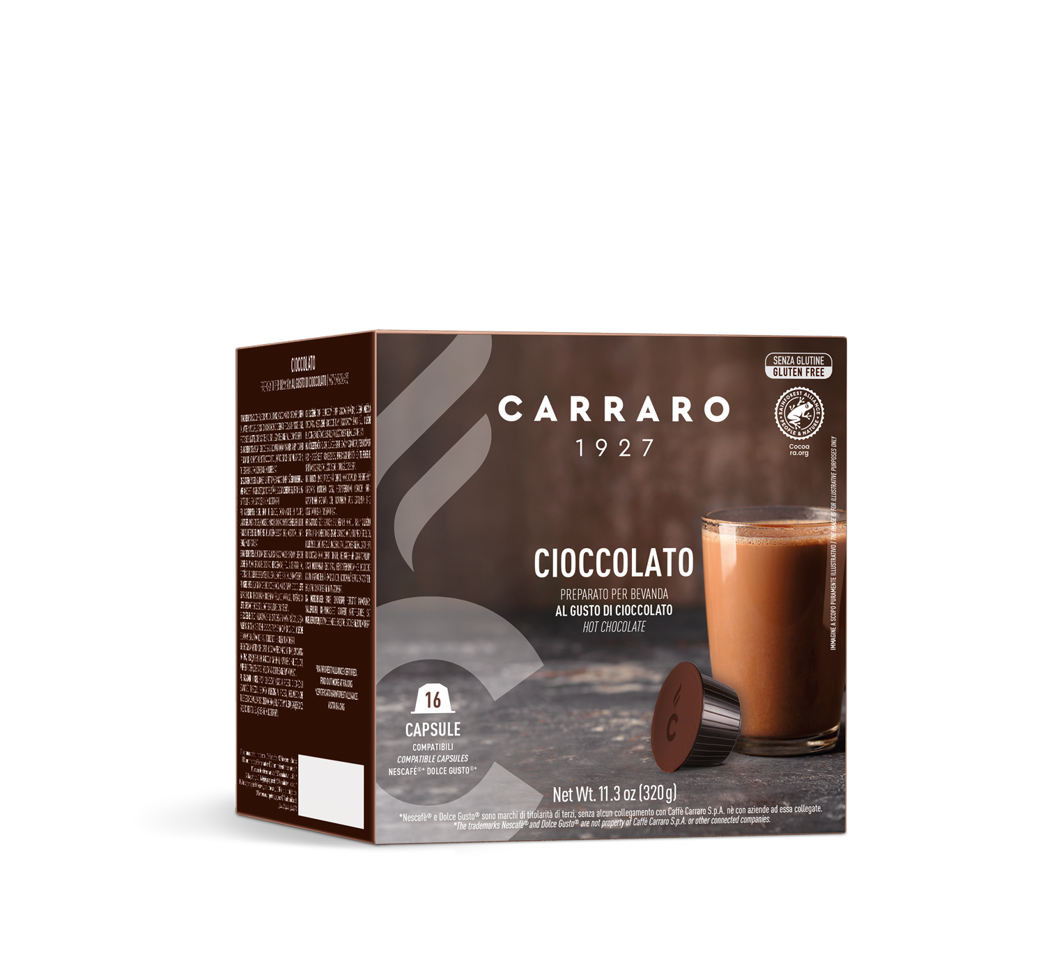 Capsules - Cioccolato – 16 Dolce Gusto®* compatible capsules - Shop online Caffè Carraro