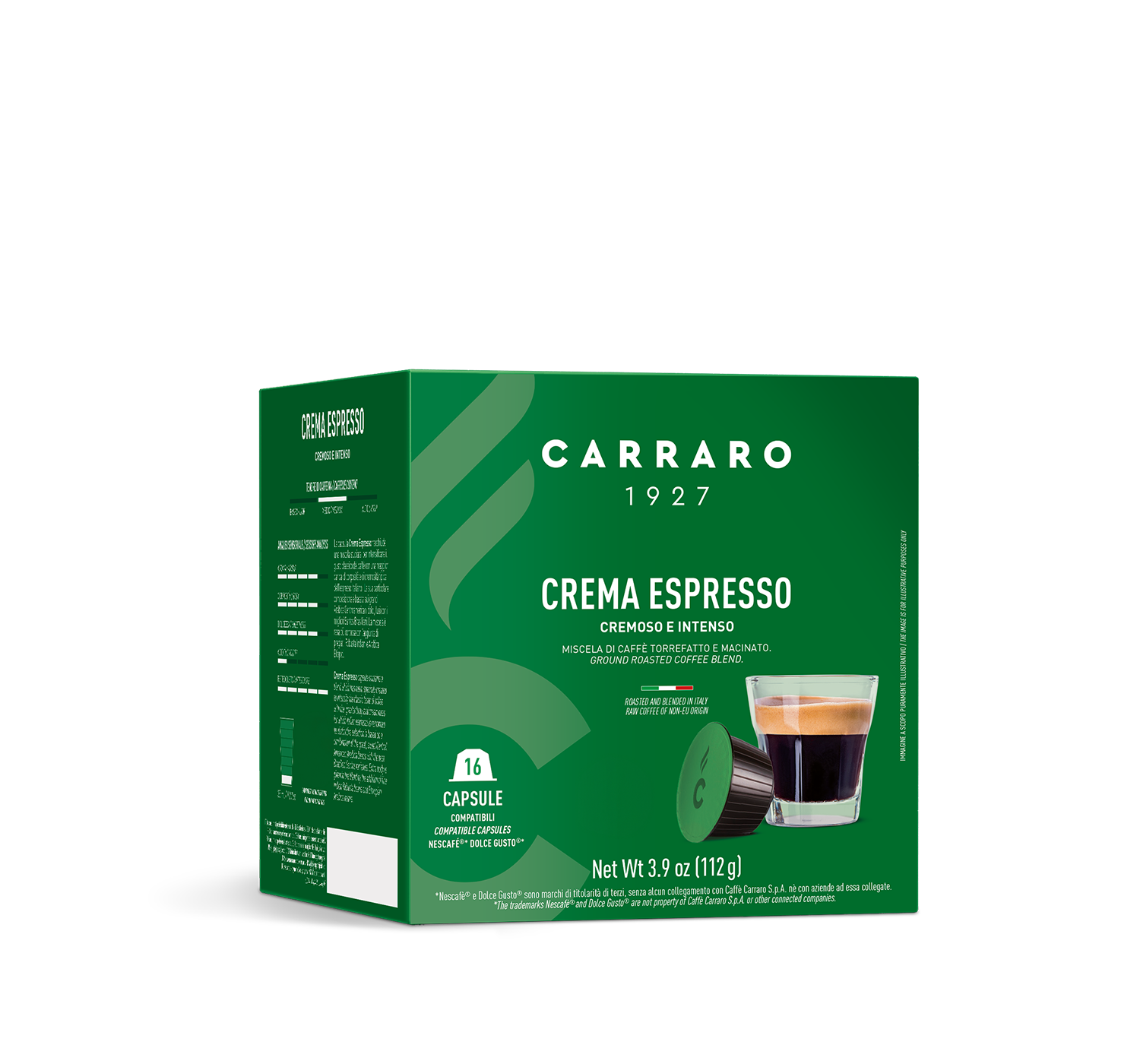 Capsule - Crema Espresso – 16 capsule compatibili Dolce Gusto®* - Shop online Caffè Carraro