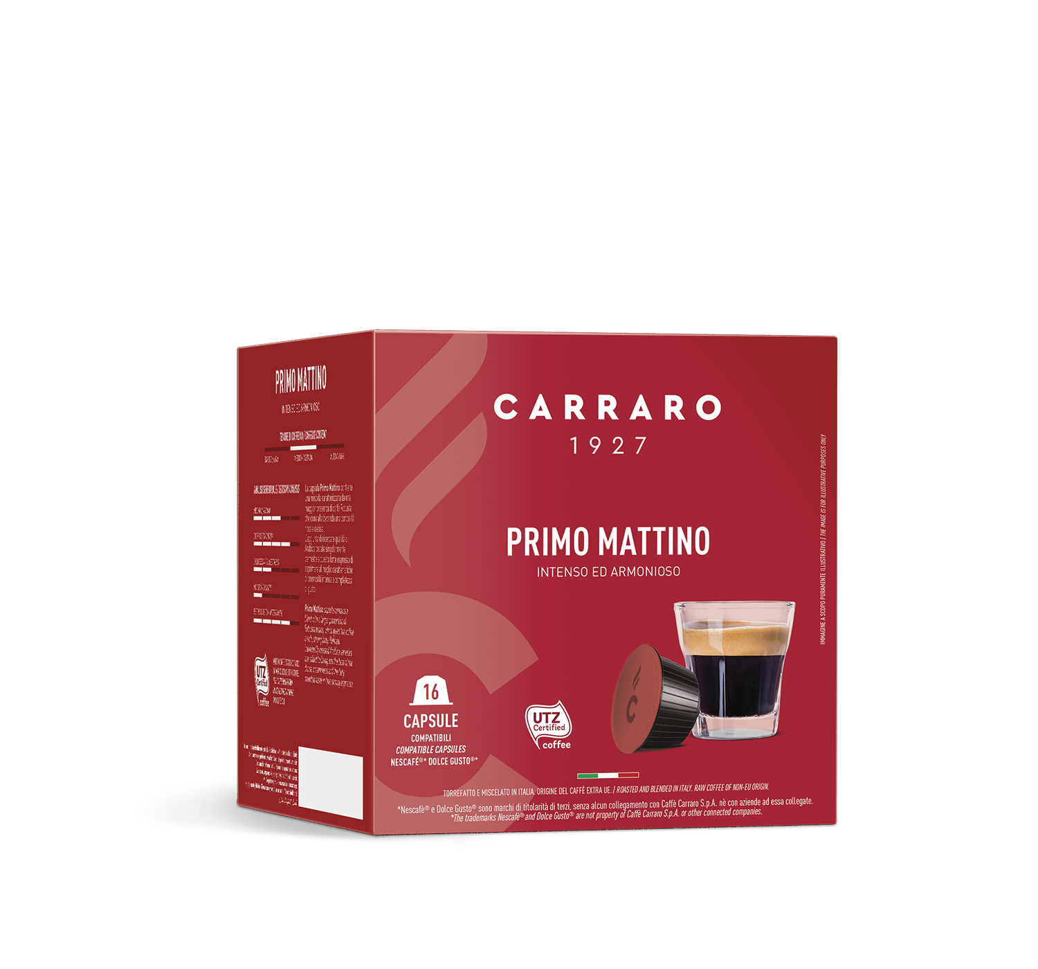 Retail - Primo Mattino – 16 Dolce Gusto®* compatible capsules - Shop online Caffè Carraro