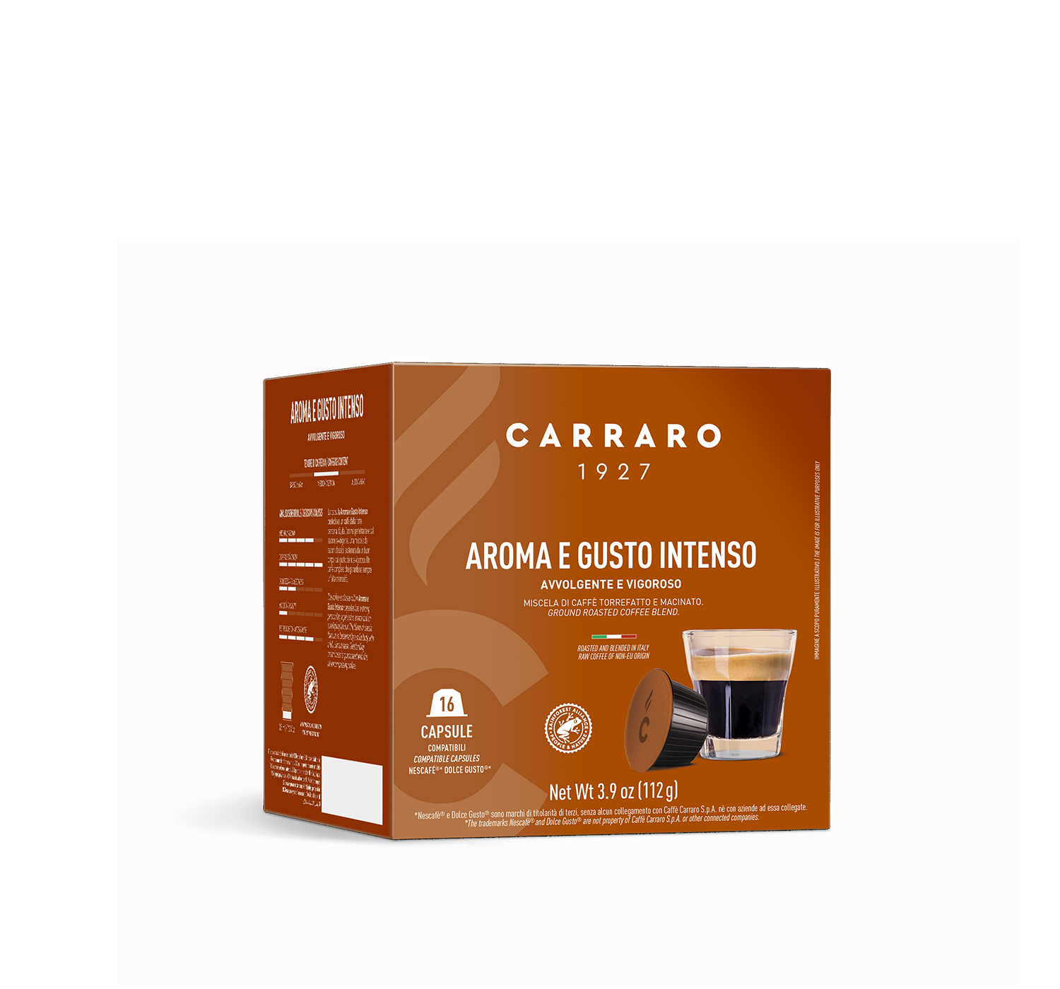 Retail - Aroma e Gusto Intenso – 16 Dolce Gusto®* compatible capsules - Shop online Caffè Carraro