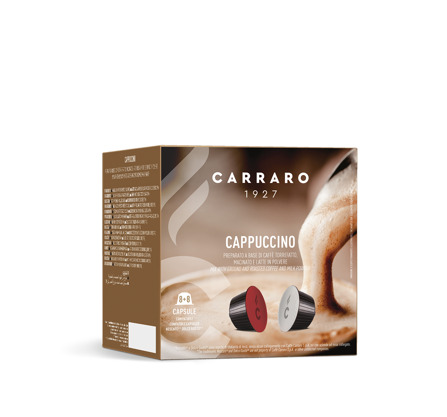 Capsule - Cappuccino 16 capsule compatibili Dolce Gusto®* - Shop online Caffè Carraro