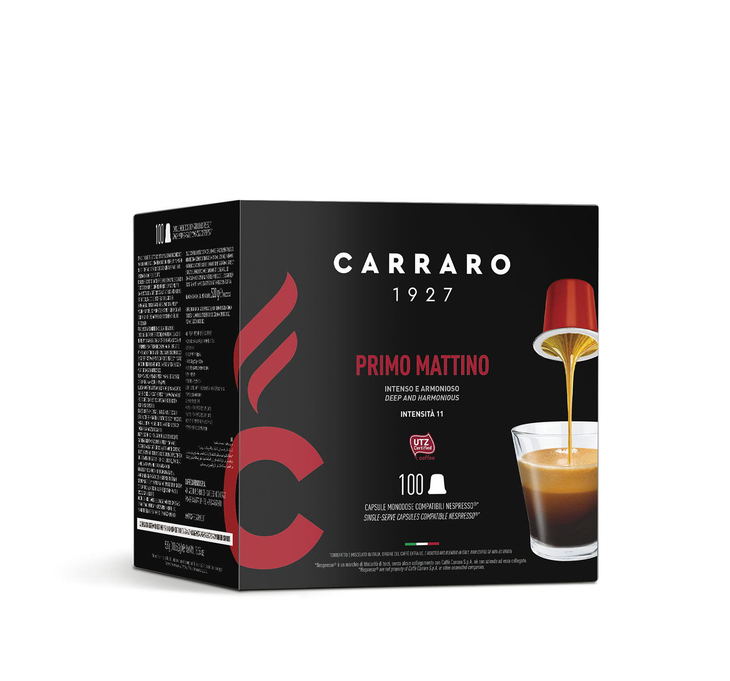 Capsule compatibili *Nespresso<sup>®</sup> - Primo Mattino – 100 capsule compatibili Nespresso®* - Shop online Caffè Carraro