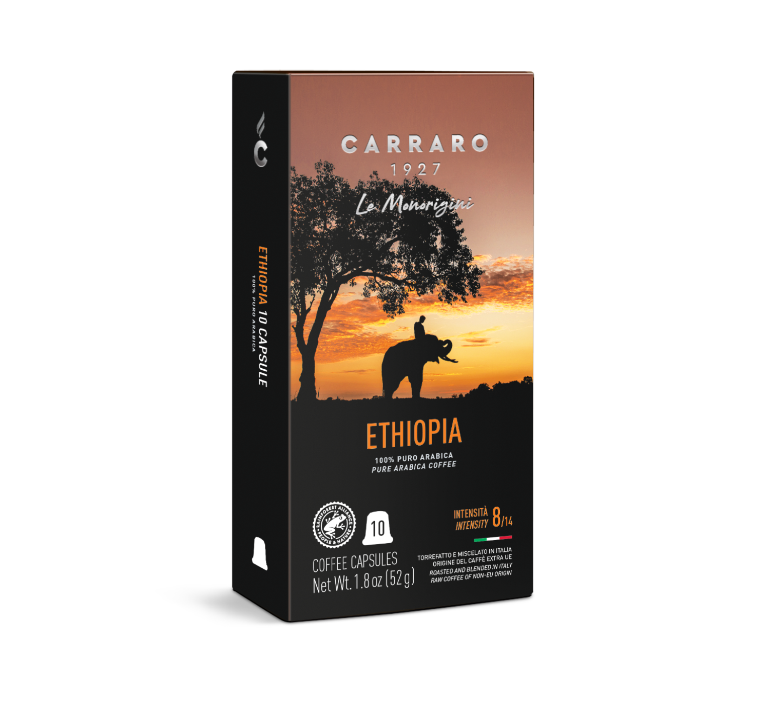 Capsules - Ethiopia – 10 Nespresso®* compatible capsules - Shop online Caffè Carraro