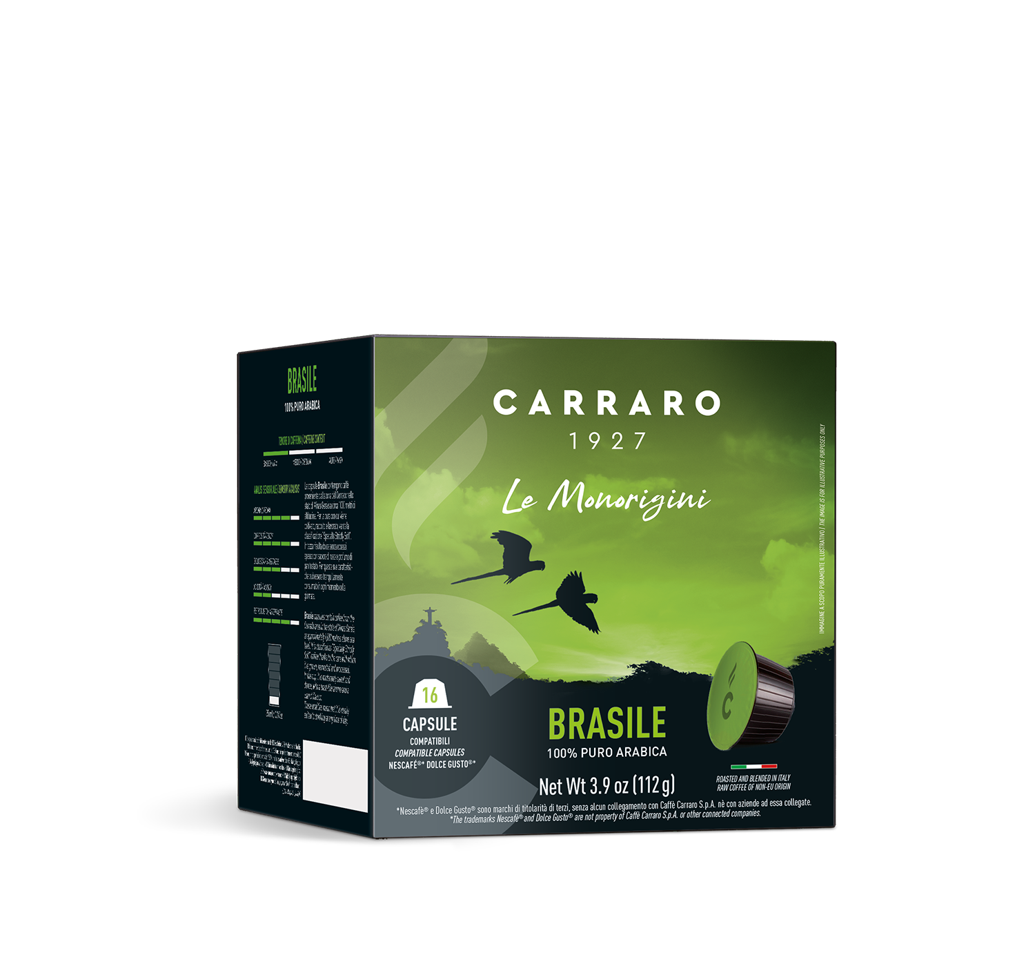 Capsules - Brasile – 16 Dolce Gusto®* compatible capsules - Shop online Caffè Carraro