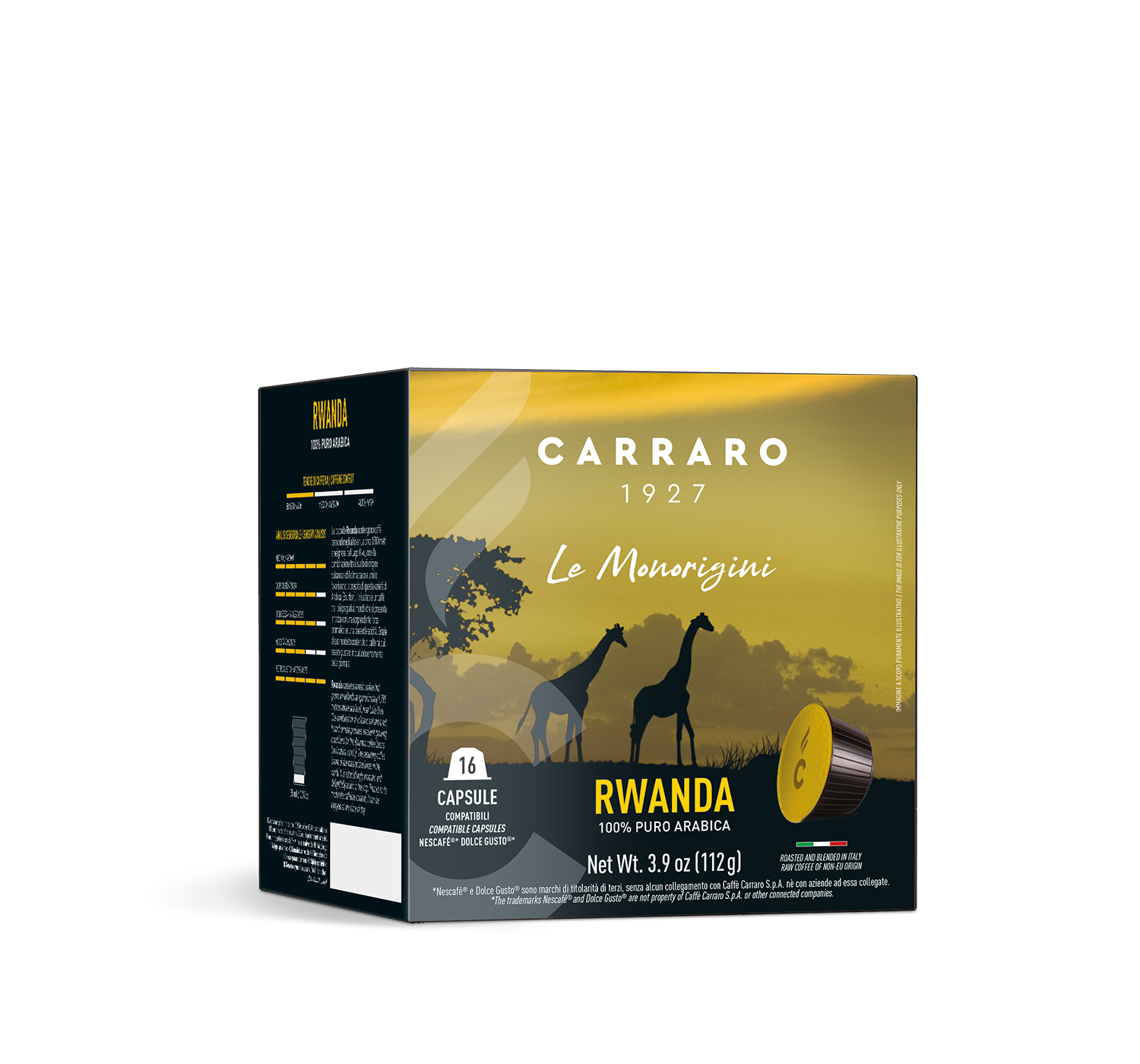 Capsule - Rwanda – 16 capsule compatibili Dolce Gusto®* - Shop online Caffè Carraro