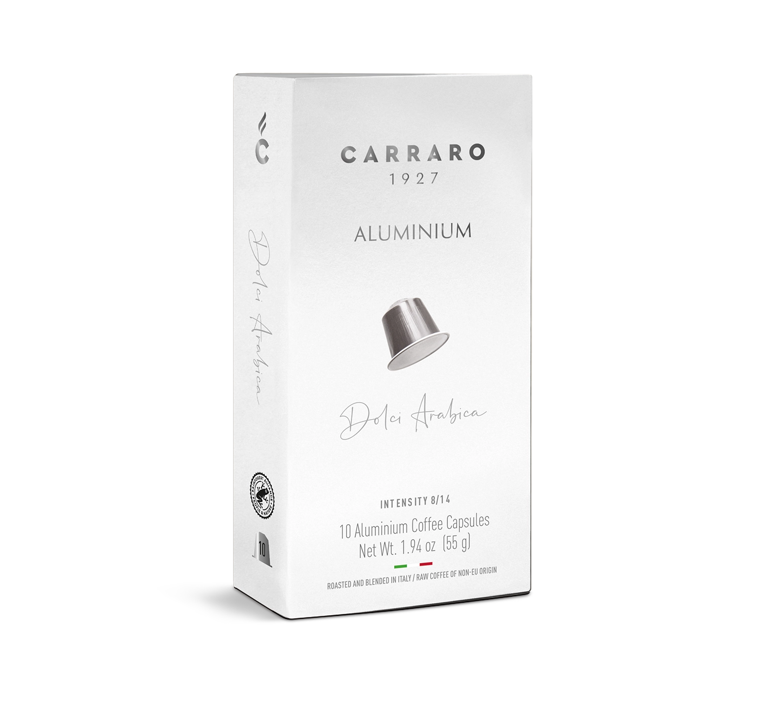Capsule compatibili *Nespresso<sup>®</sup> - Dolci Arabica – 10 capsule in alluminio compatibili Nespresso®* - Shop online Caffè Carraro
