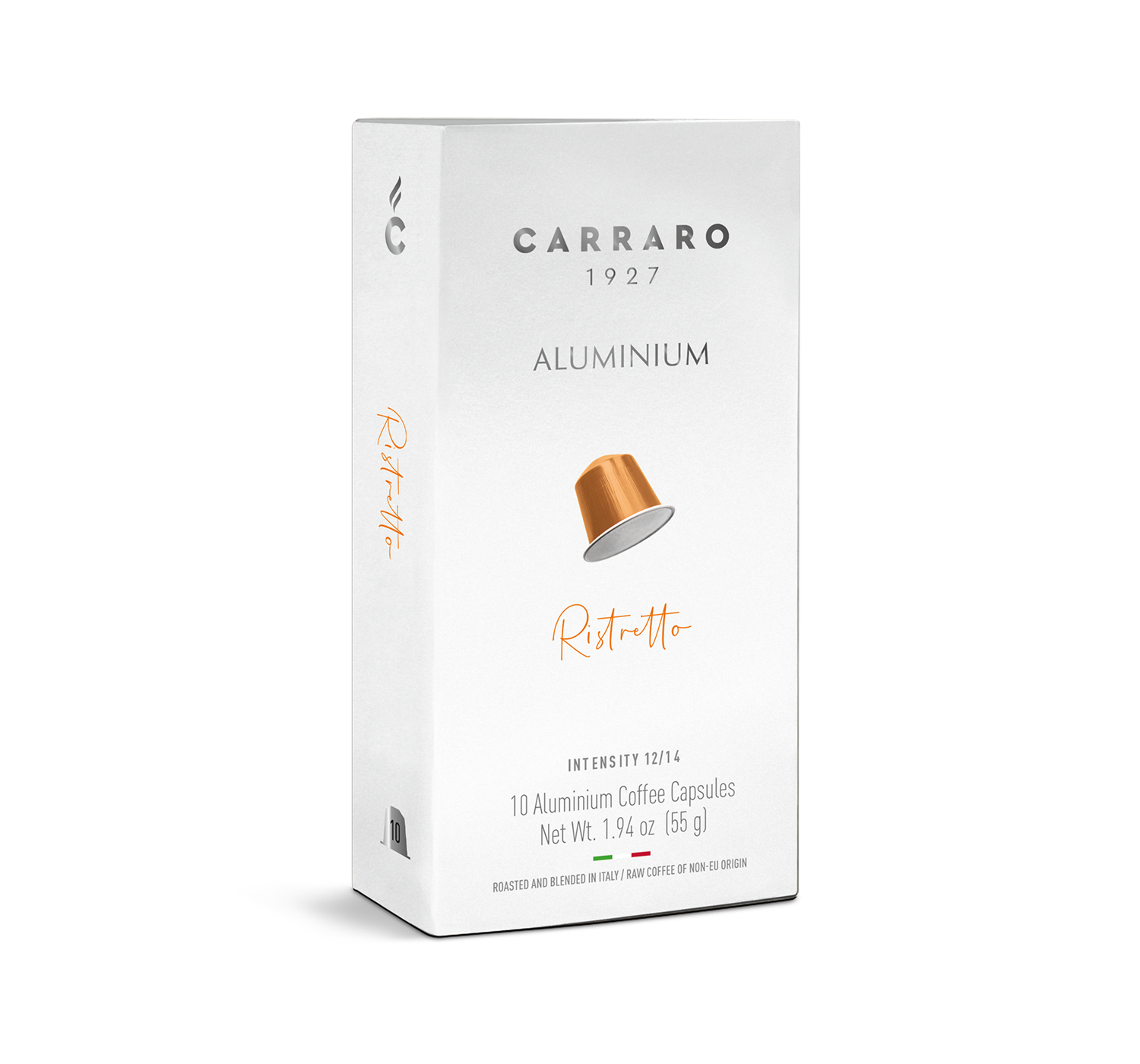 Capsules - Ristretto – 10 Nespresso®* compatible aluminium capsules - Shop online Caffè Carraro