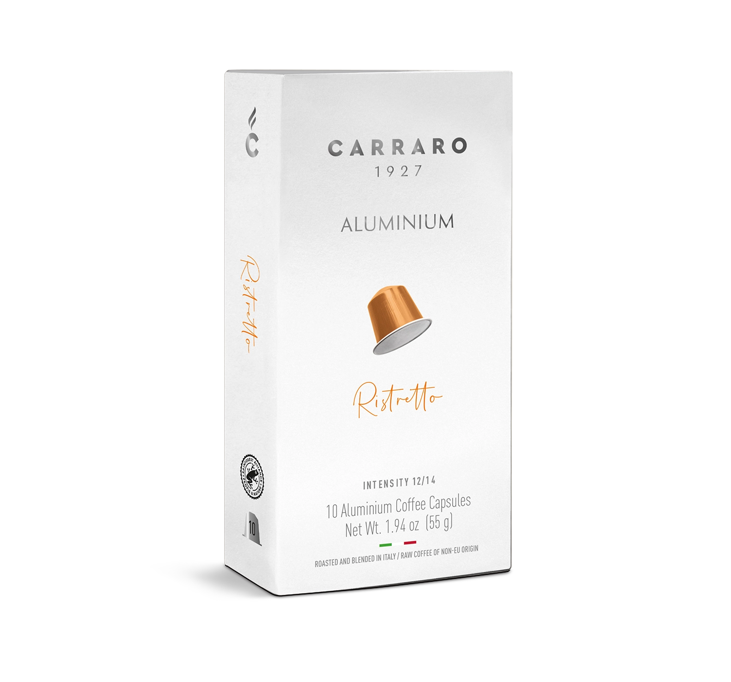 Capsule compatibili *Nespresso<sup>®</sup> - Ristretto – 10 capsule in alluminio compatibili Nespresso®* - Shop online Caffè Carraro