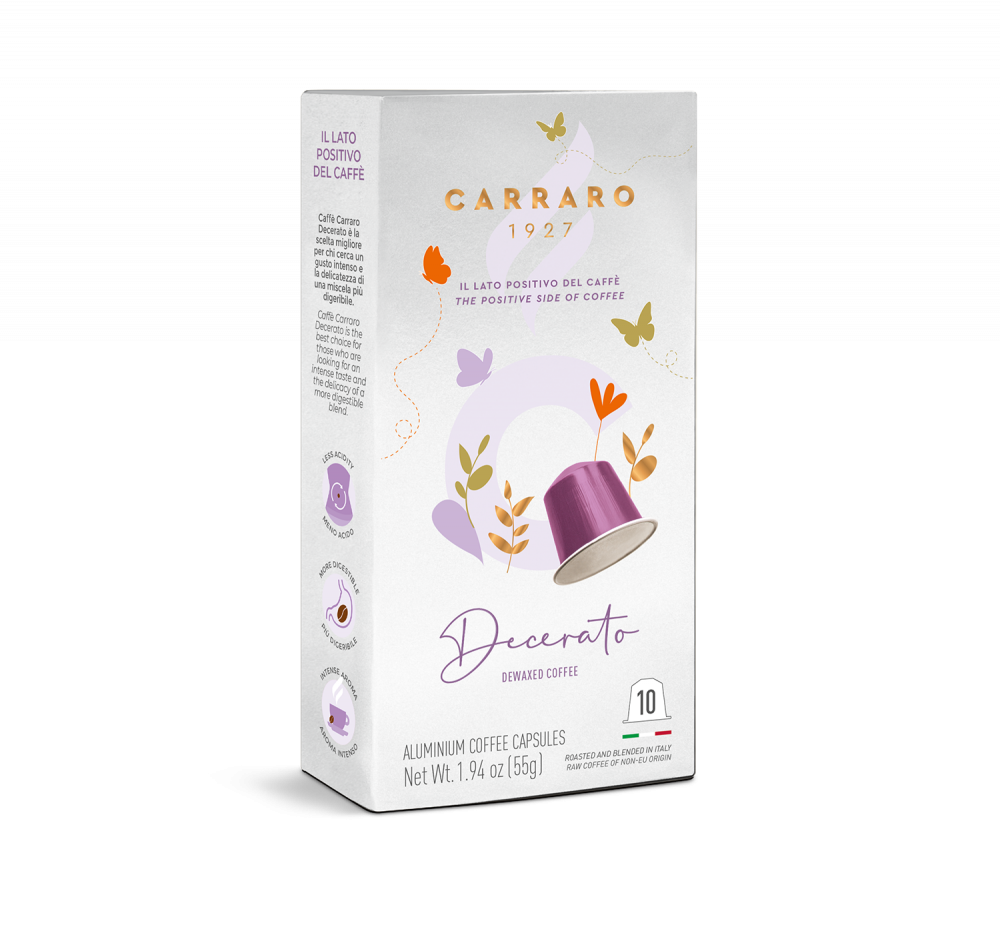 Decerato – 10 Nespresso®* compatible aluminum capsules - Caffè Carraro