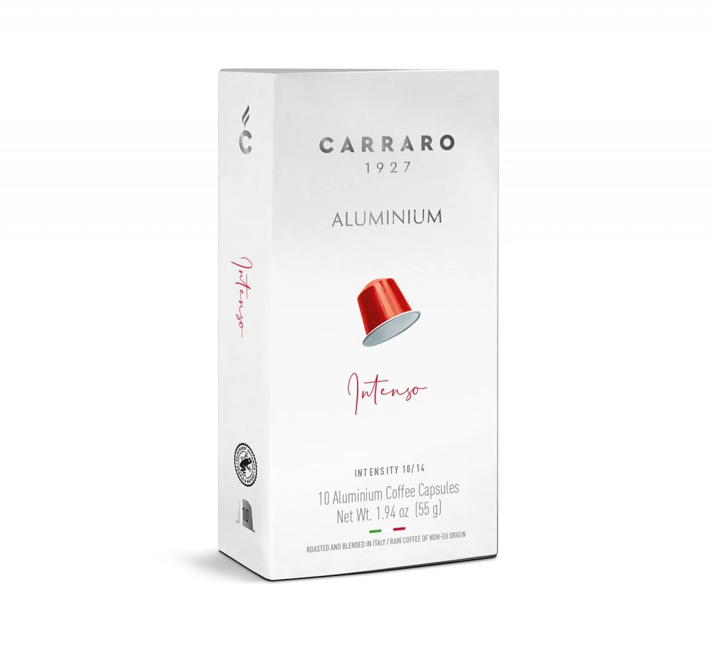 Intenso – 10 Nespresso®* compatible aluminum capsules - Caffè Carraro
