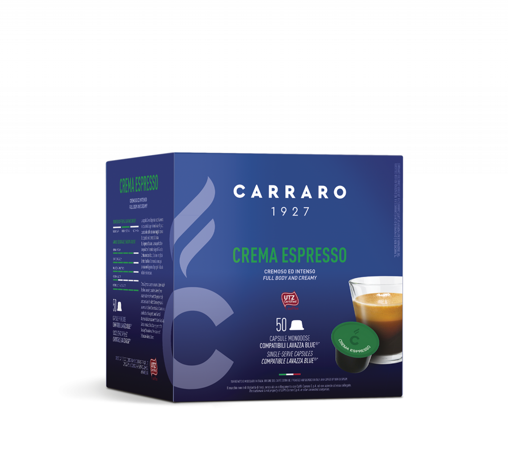 Crema Espresso – 50 LAVAZZA BLUE®* COMPATIBLE CAPSULES - Caffè Carraro